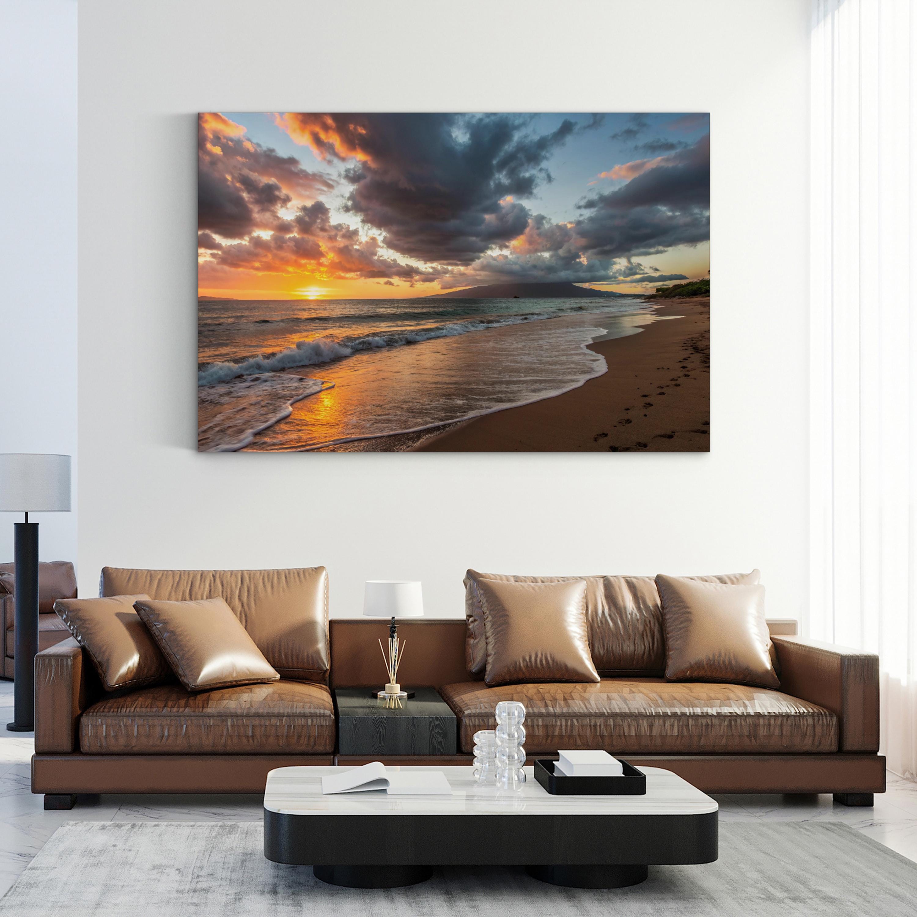 Maui Sunset, Maui, Hawaii, USA Wall Art — Tropical Beach Ocean Canvas Print