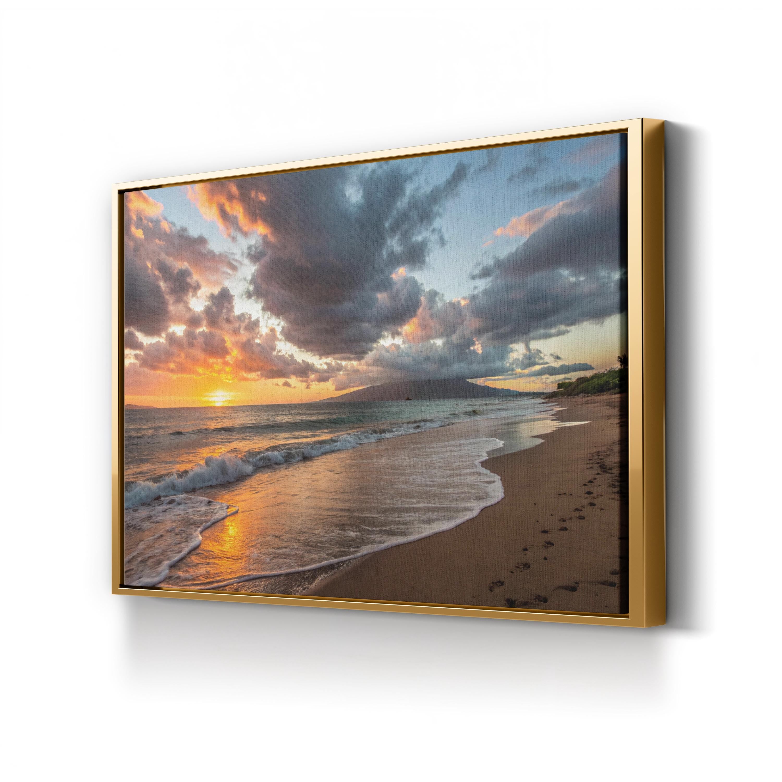 Maui Sunset, Maui, Hawaii, USA Wall Art — Tropical Beach Ocean Canvas Print