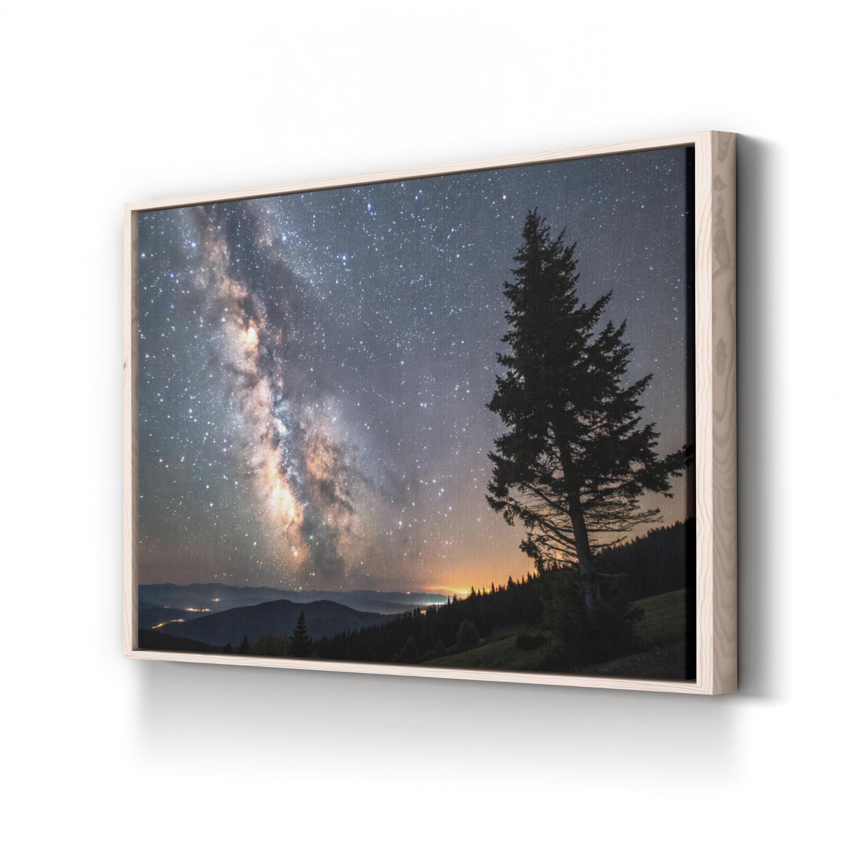 Milky Way Galaxy Night Sky – Vintage Photography Wall Art | Starry Landscape Canvas Print