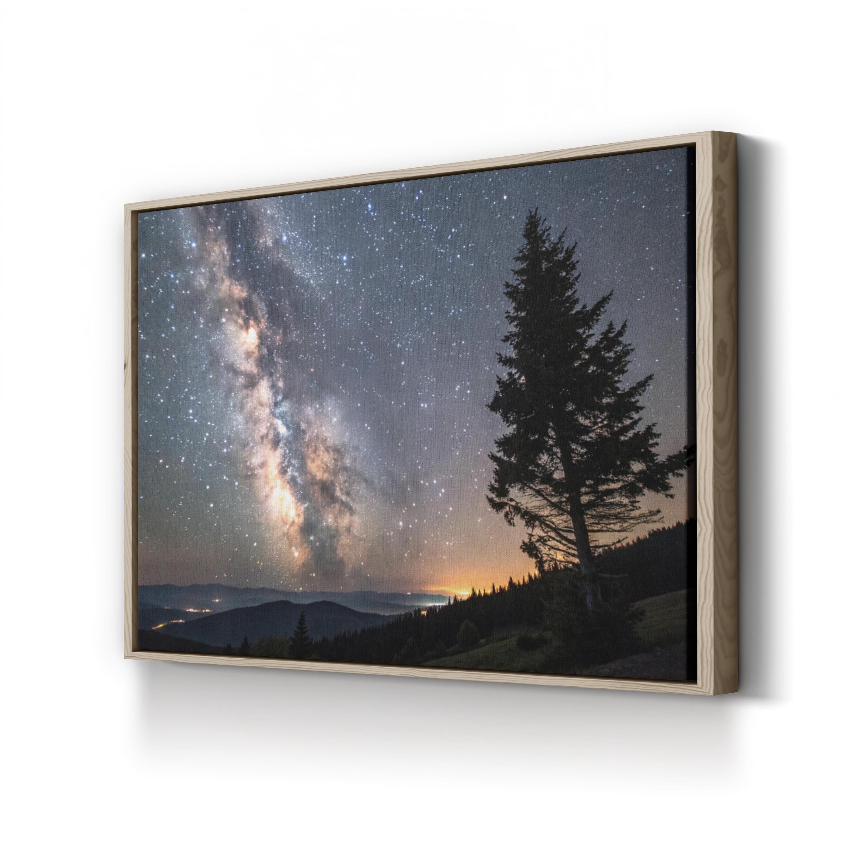 Milky Way Galaxy Night Sky – Vintage Photography Wall Art | Starry Landscape Canvas Print