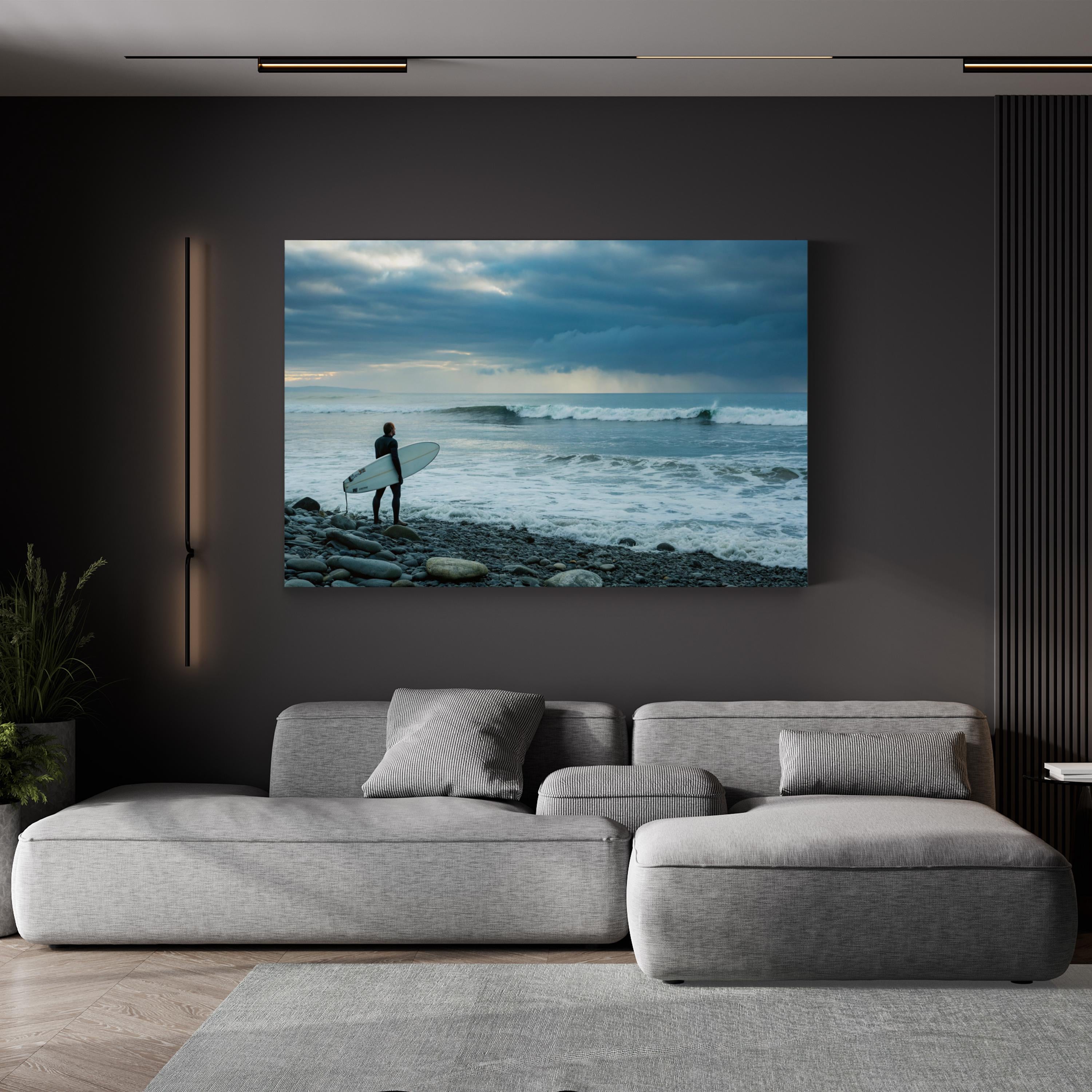 Montauk Surfer Canvas Wall Art: Montauk New York Atlantic Coast Beach Landscape Print