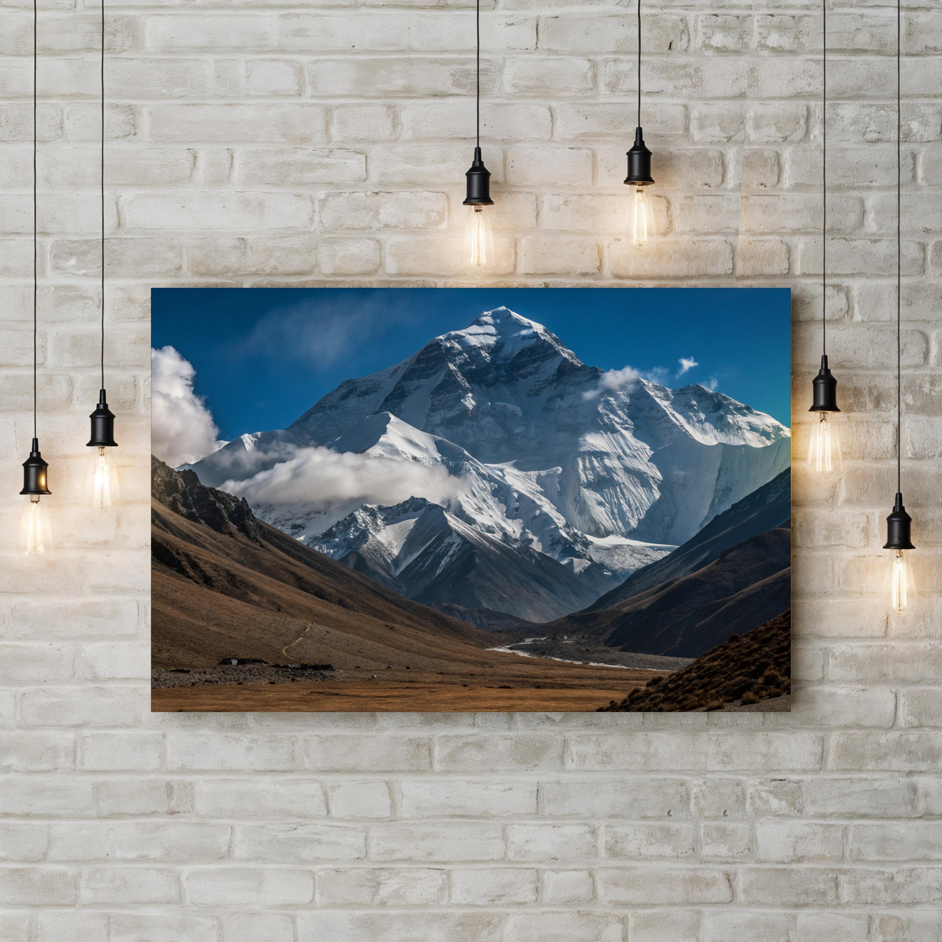 Mount Everest Himalayas – Vintage Photography Wall Art | Mountain Landscape Canvas Print
