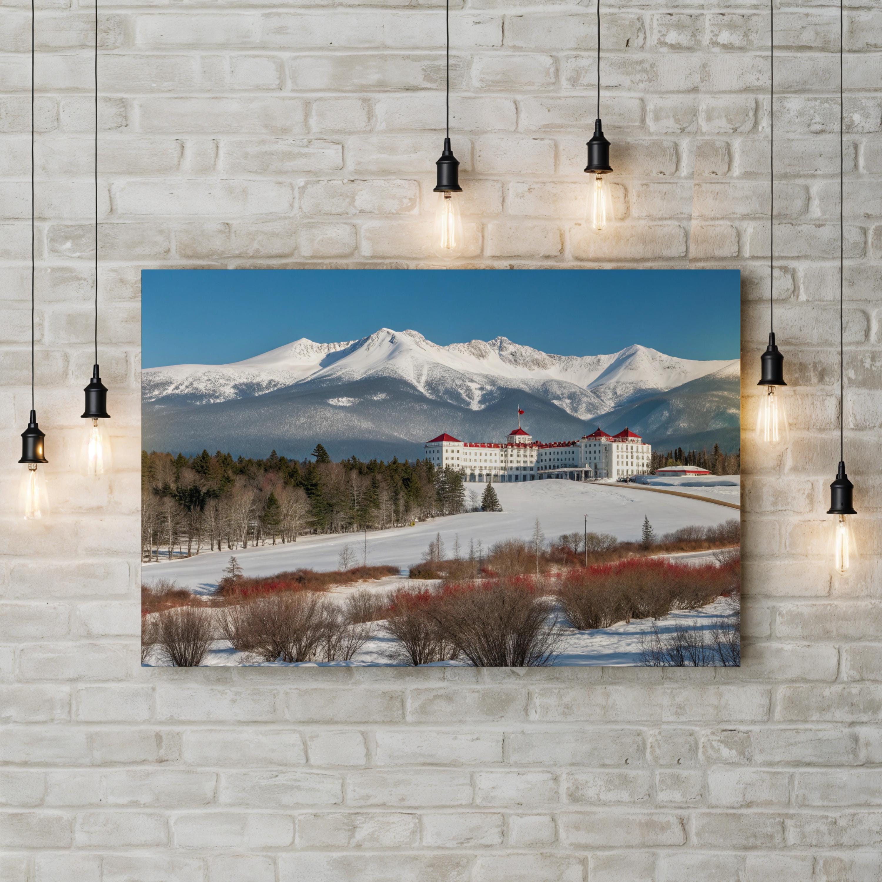 Mount Washington, New Hampshire Wall Art — Winter White Mountains Landscape Canvas Print