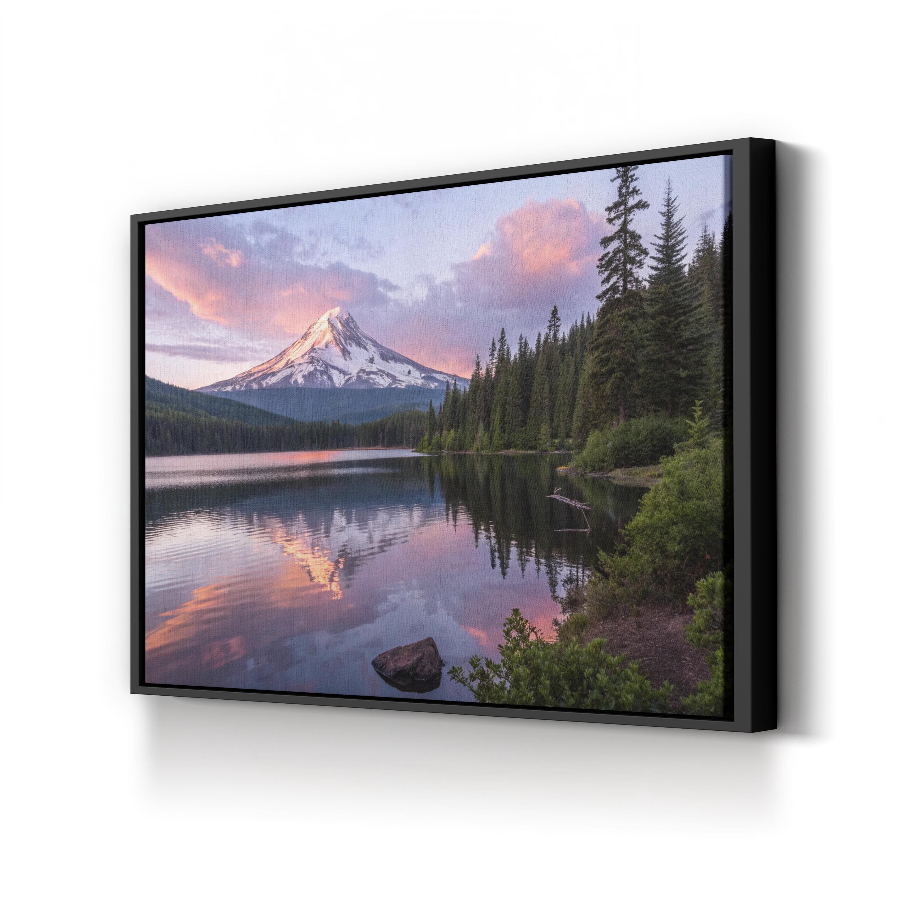 Mount Hood, Lost Lake, Oregon, USA Wall Art — Cascade Range Landscape Canvas Print