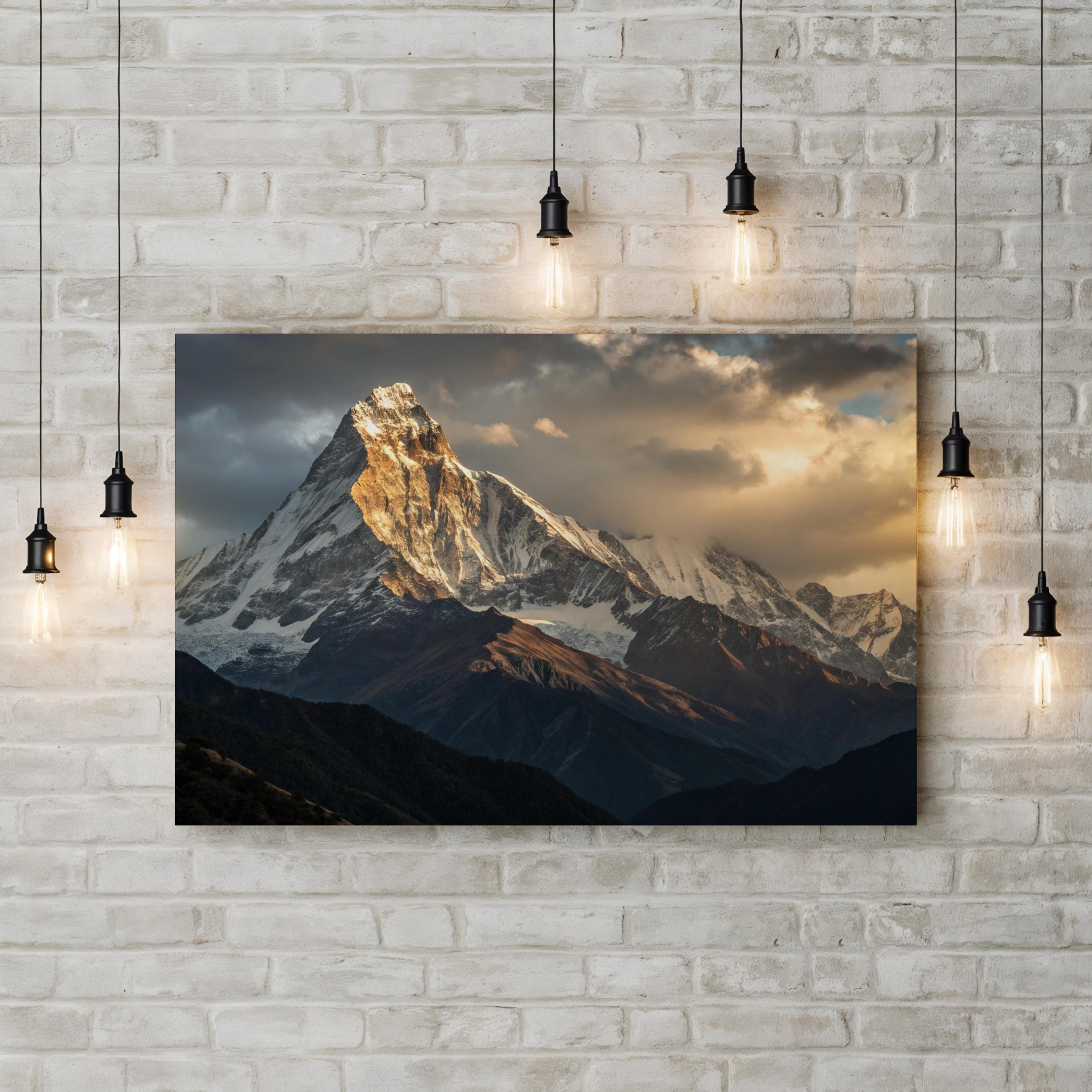 Machhapuchhre Fishtail Mountain – Vintage Photography Wall Art | Himalayas Canvas Print