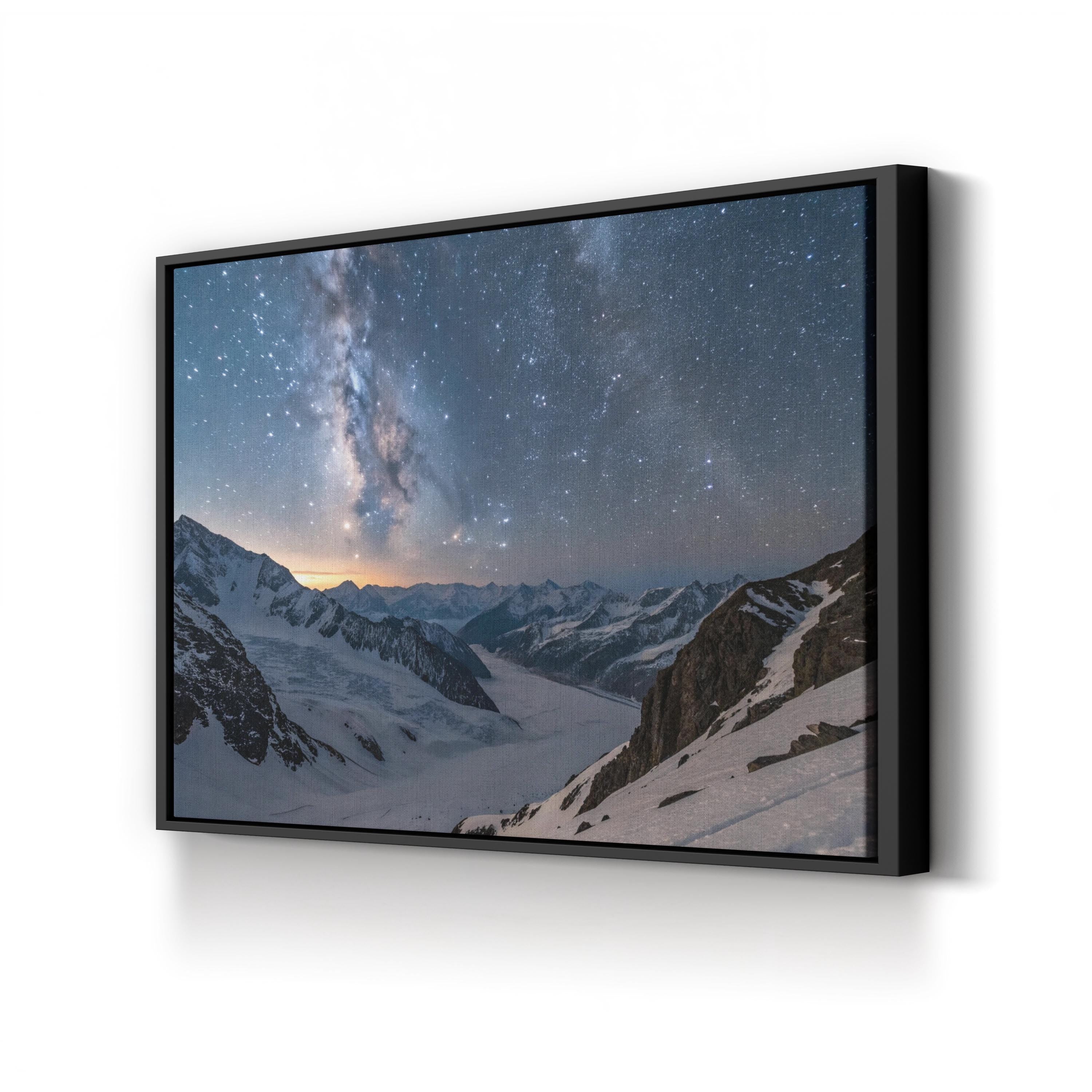 Saint-Véran Observatory Starry Night – Vintage Photography Wall Art | Mountain Canvas Print