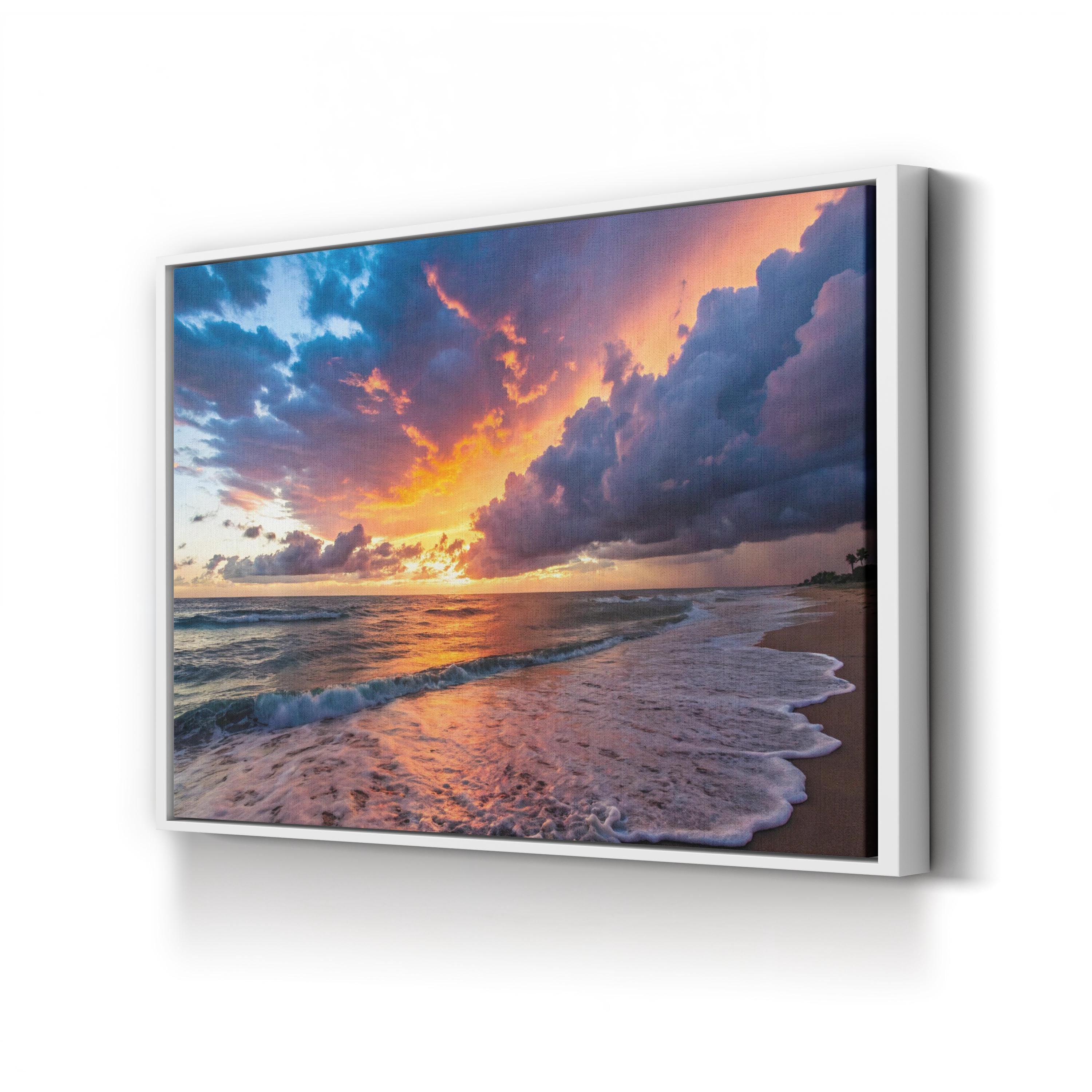 Ocean Sunset Canvas Print – Coastal Beach Seascape