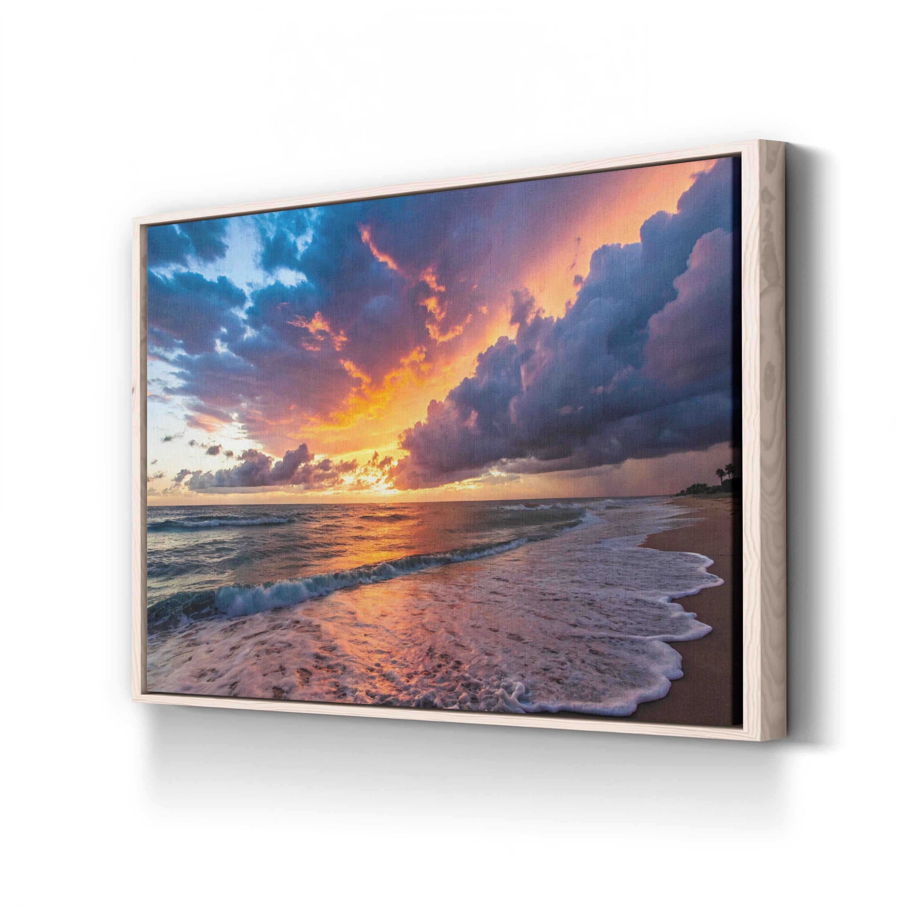 Ocean Sunset Canvas Print – Coastal Beach Seascape