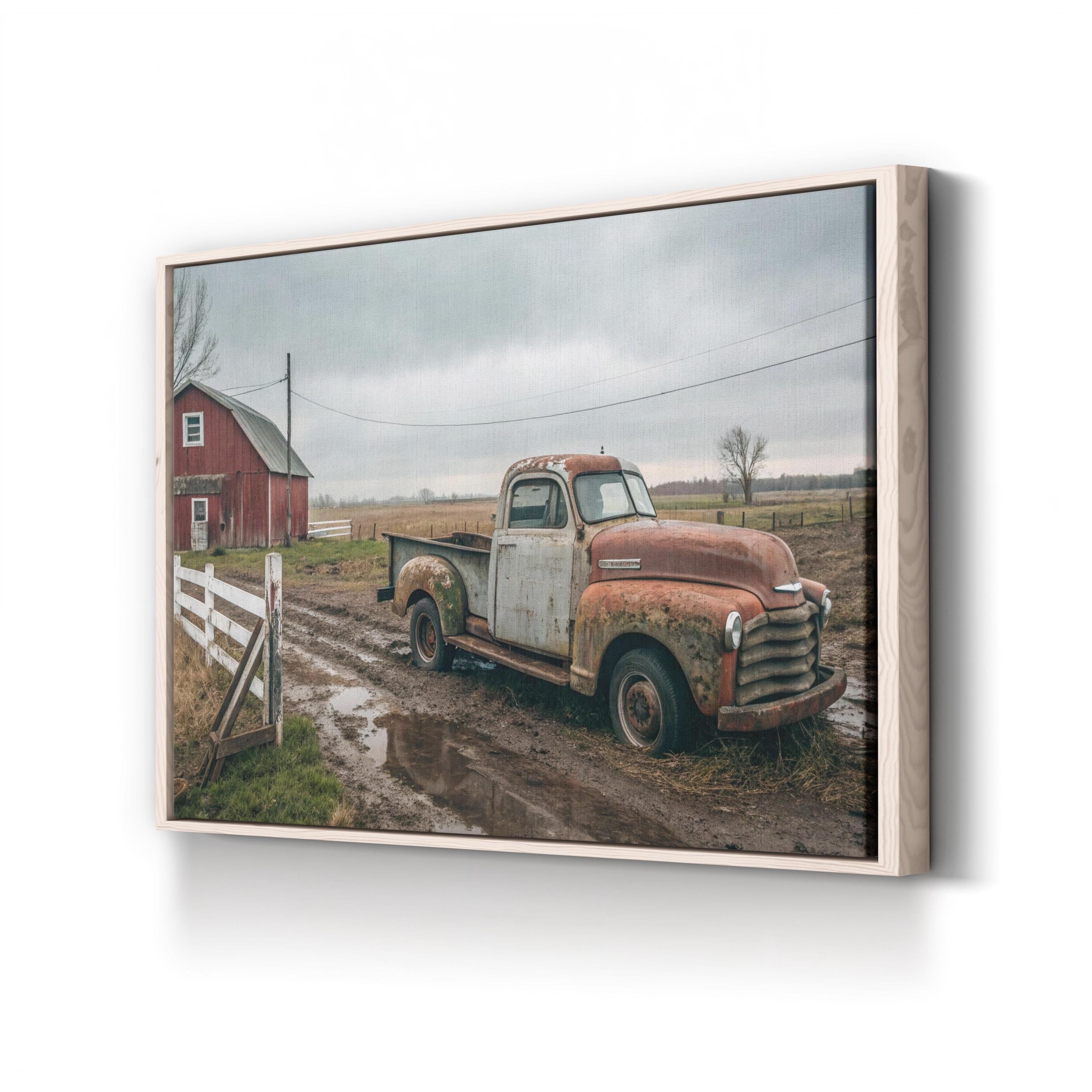 Wisconsin Farm Truck – Vintage Photography Wall Art | Rustic Barn Canvas Print