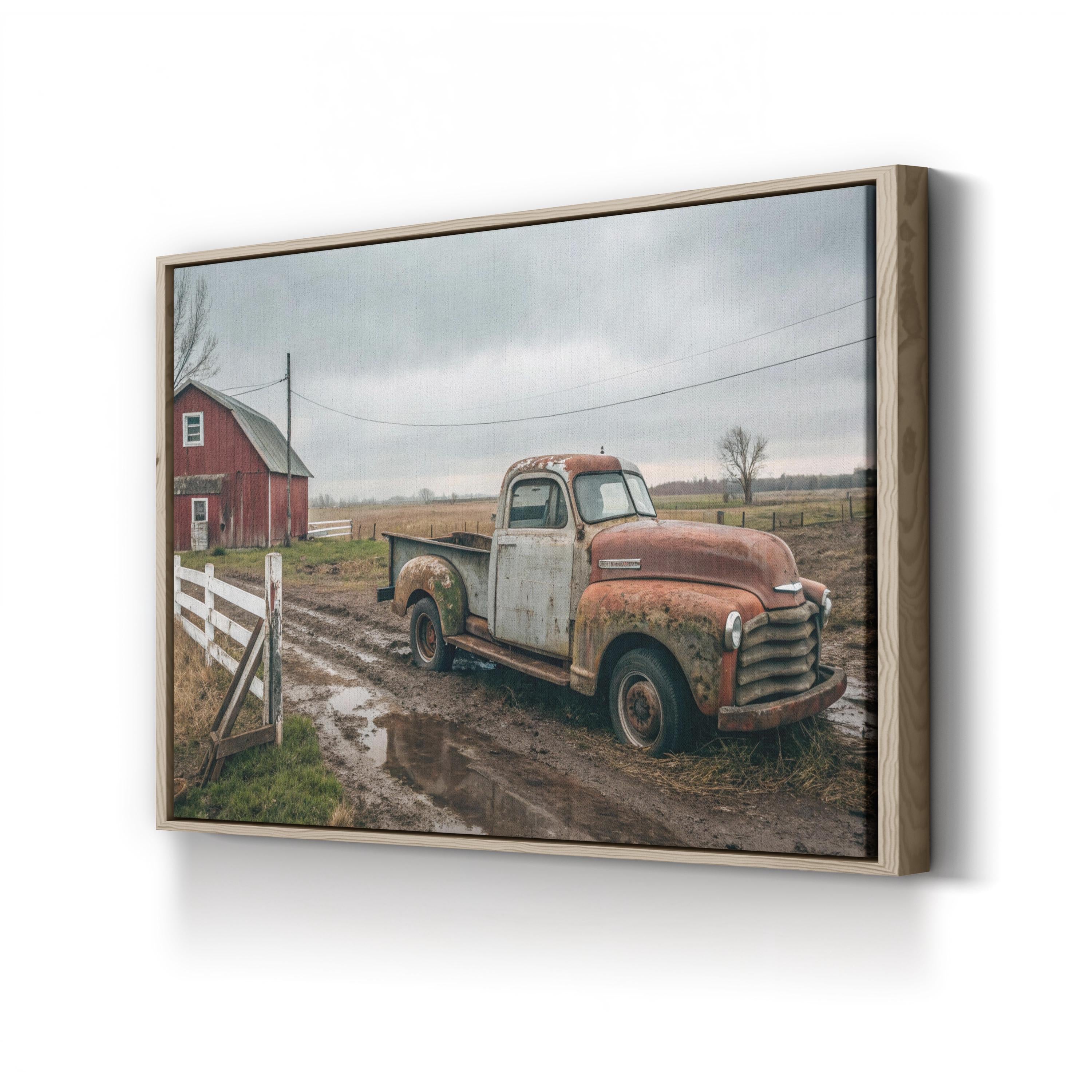 Wisconsin Farm Truck – Vintage Photography Wall Art | Rustic Barn Canvas Print