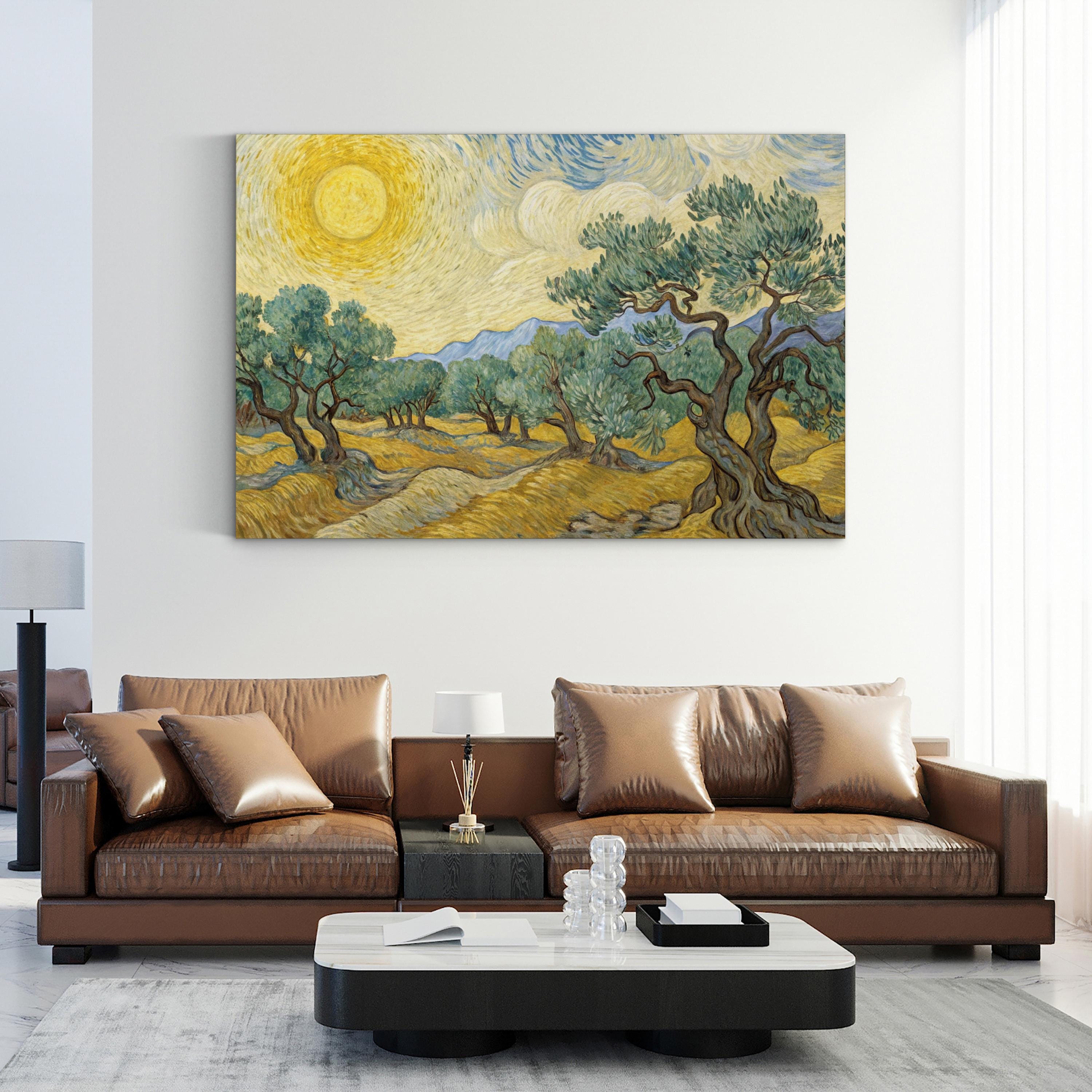 Mediterranean Olive Trees – Period Illustration Wall Art | Rustic Landscape Canvas Print