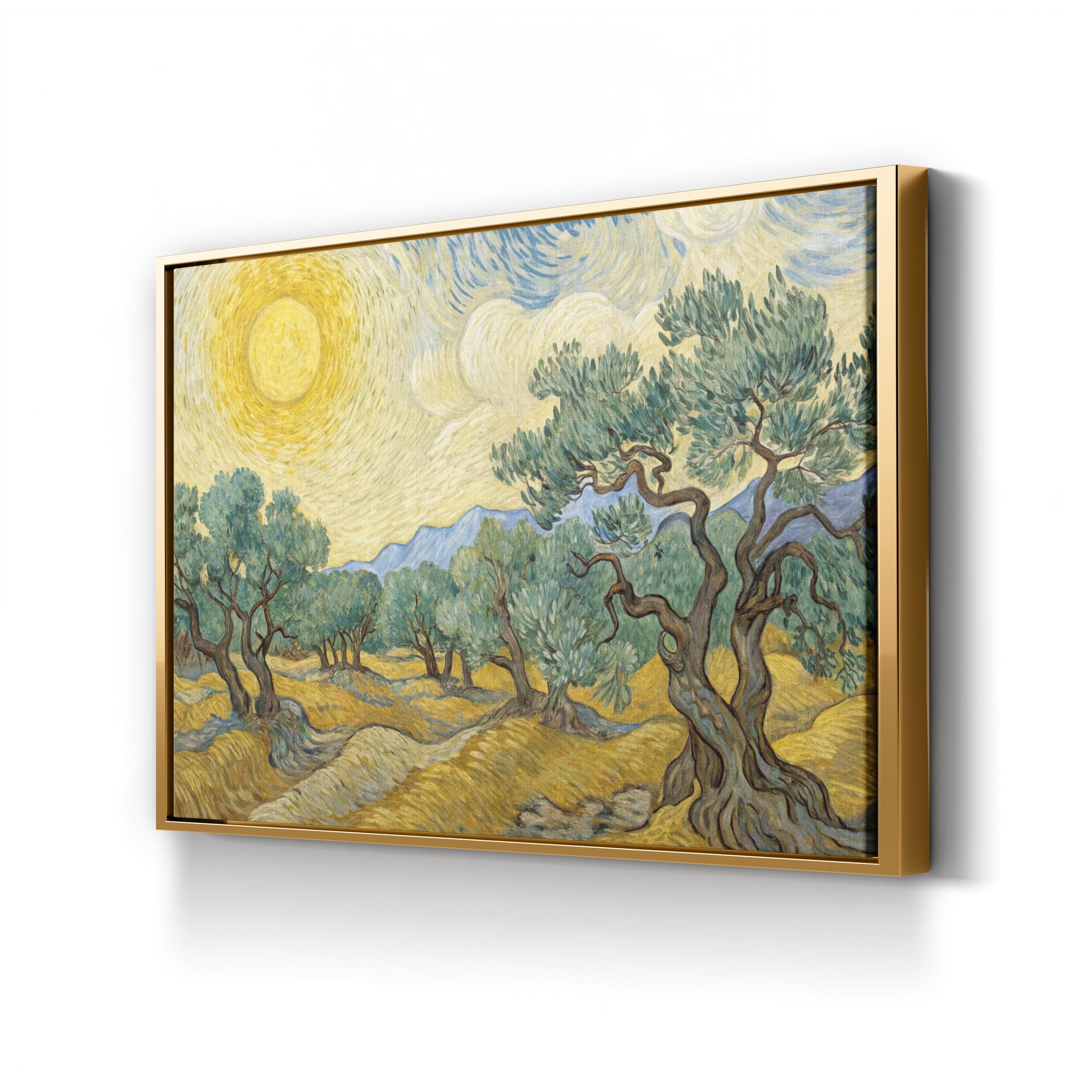 Mediterranean Olive Trees – Period Illustration Wall Art | Rustic Landscape Canvas Print