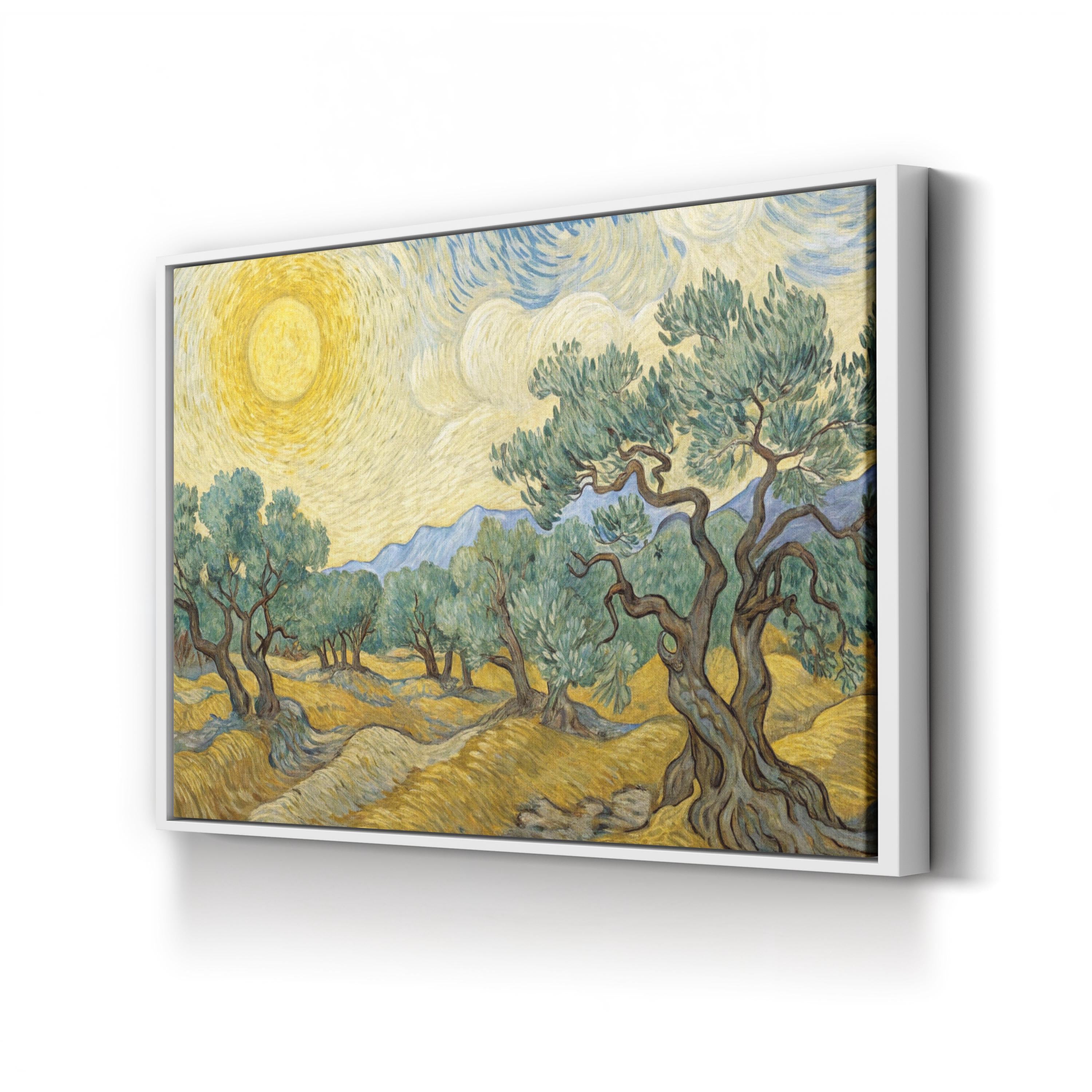 Mediterranean Olive Trees – Period Illustration Wall Art | Rustic Landscape Canvas Print