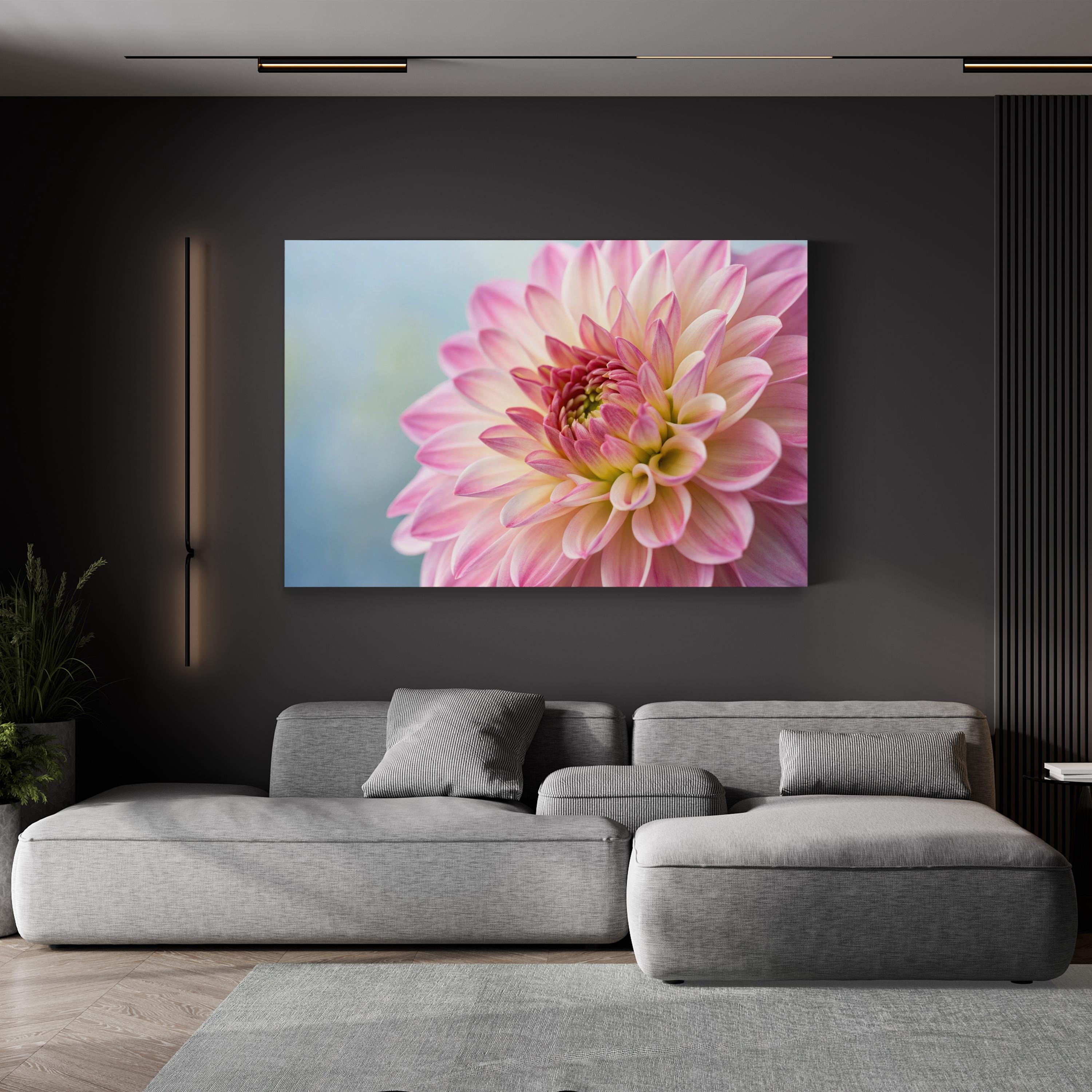 Pink Dahlia Canvas – Floral Photography Wall Art