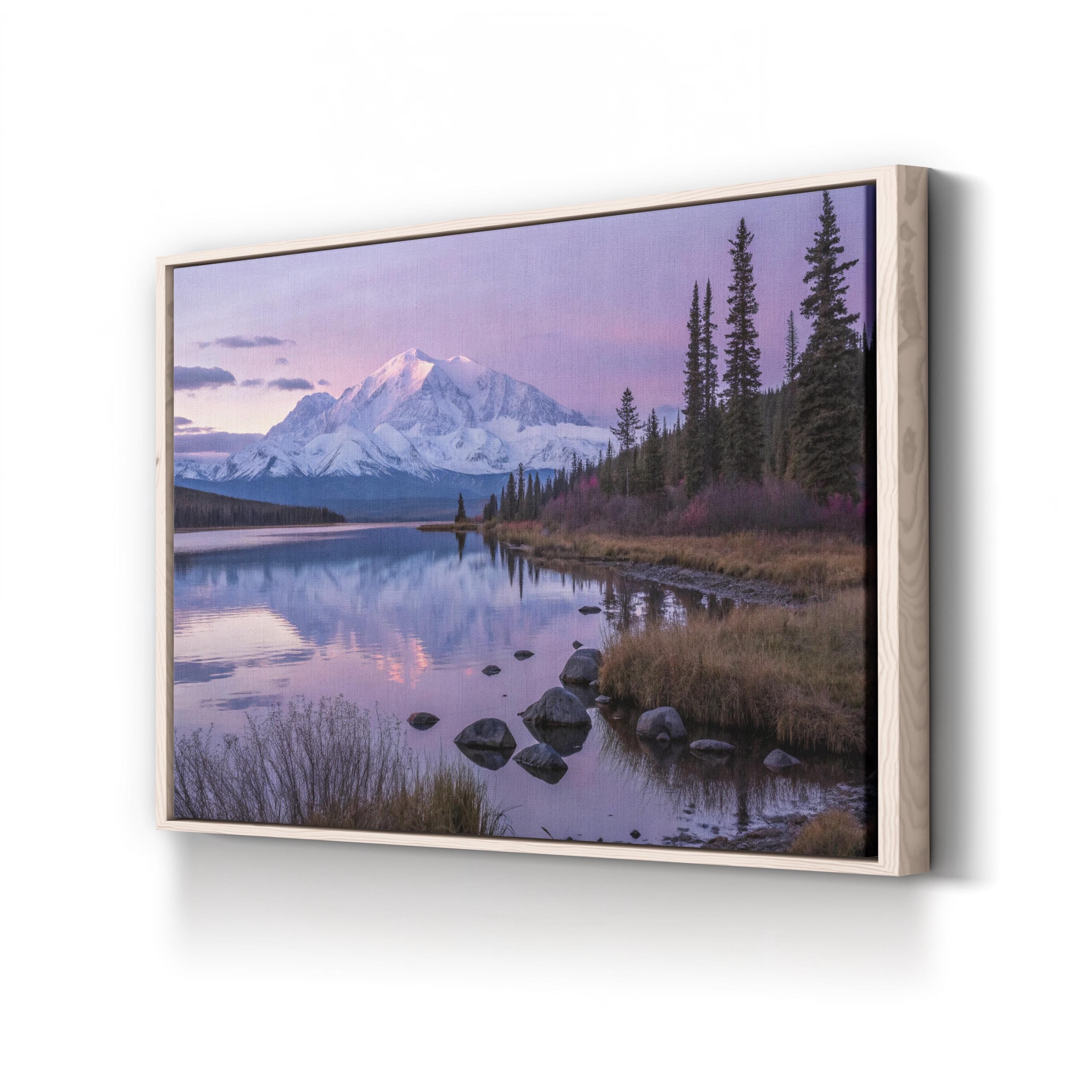 Abstract Watercolor Canvas Wall Art — Purple Reflections Landscape Print