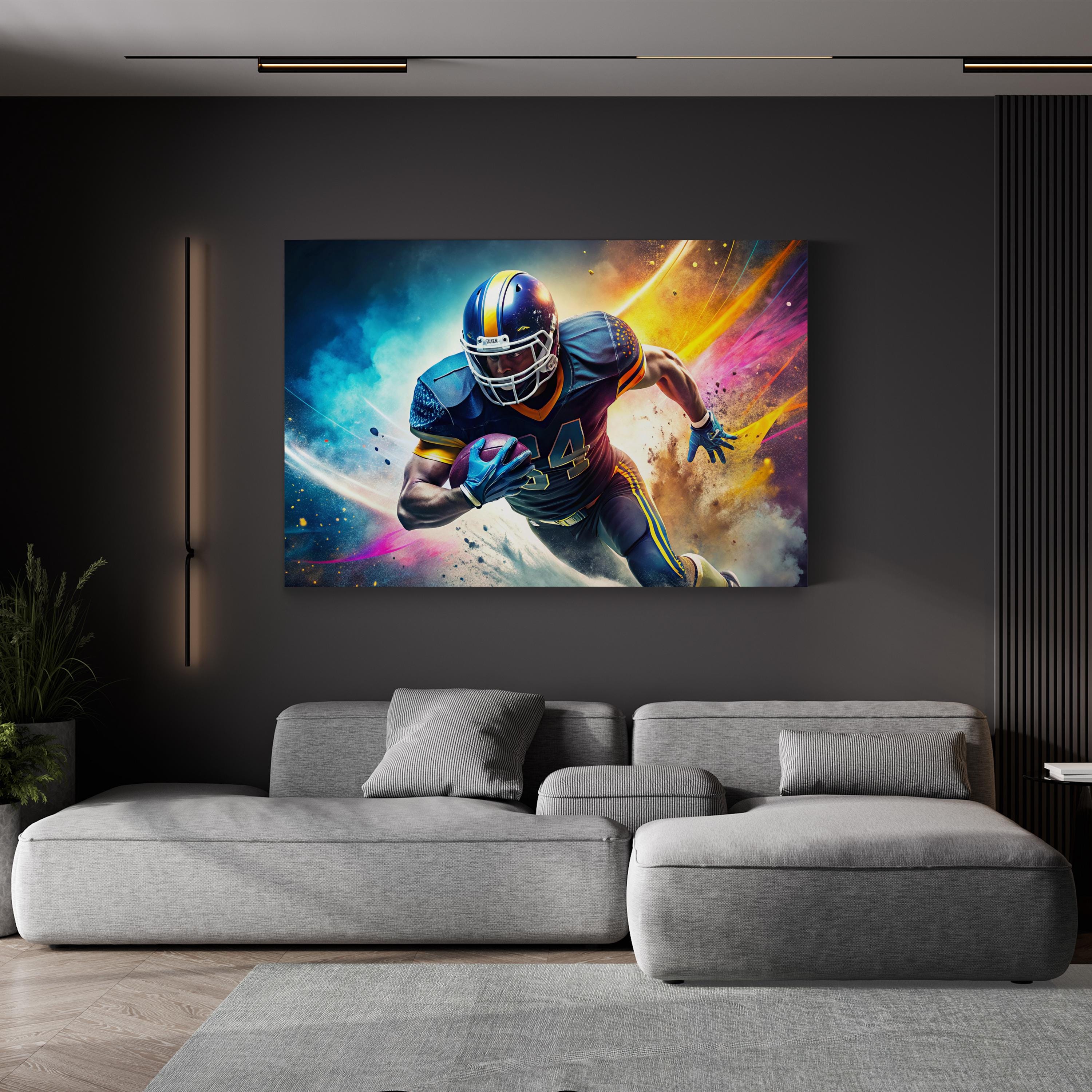 Football Running Back – Period Illustration Wall Art | Dynamic Sports Canvas Print