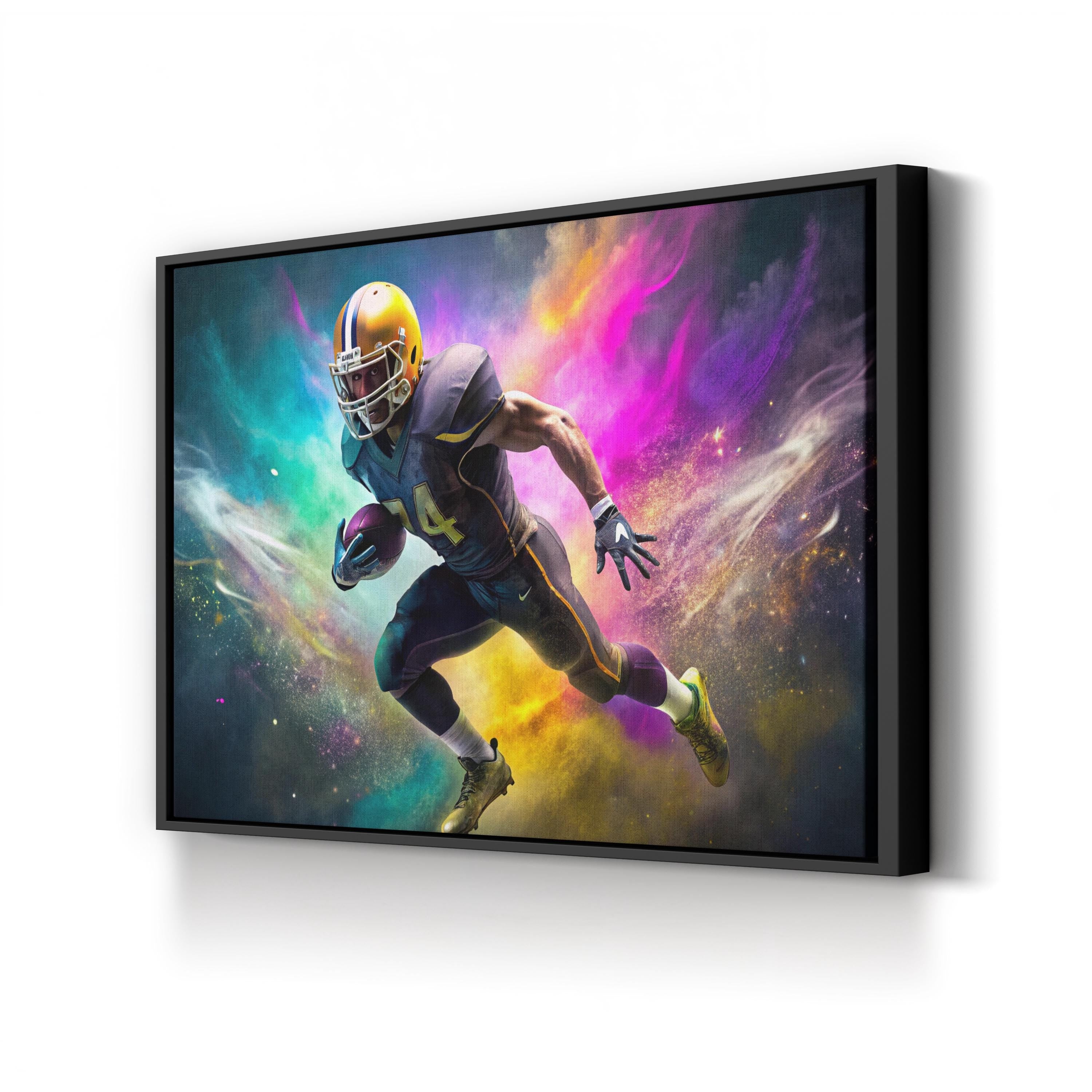 Football Running Back Action – Period Illustration Wall Art | Dynamic Sports Canvas Print