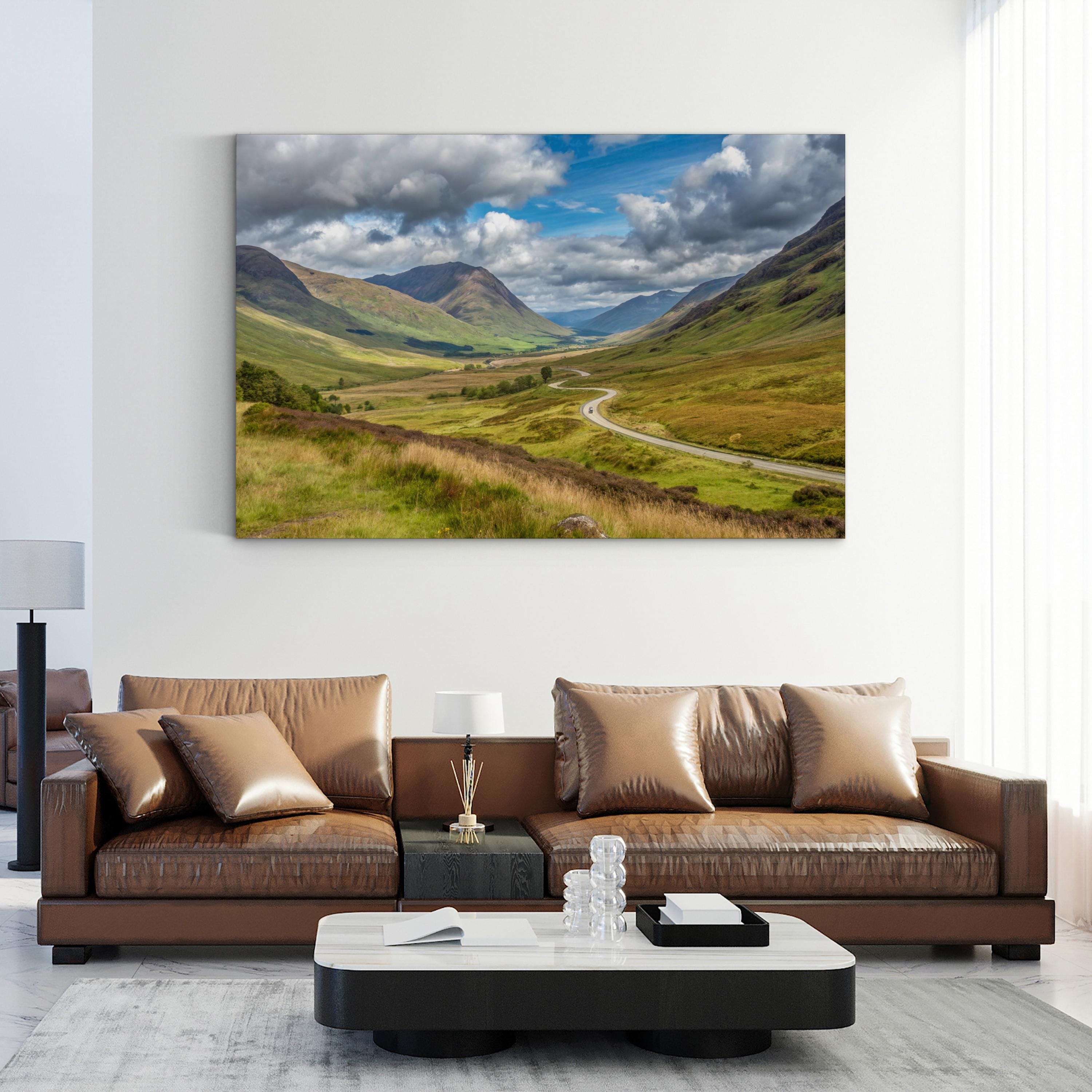 Scottish Highlands Rolling Hills – Vintage Photography Wall Art | Landscape Canvas Print