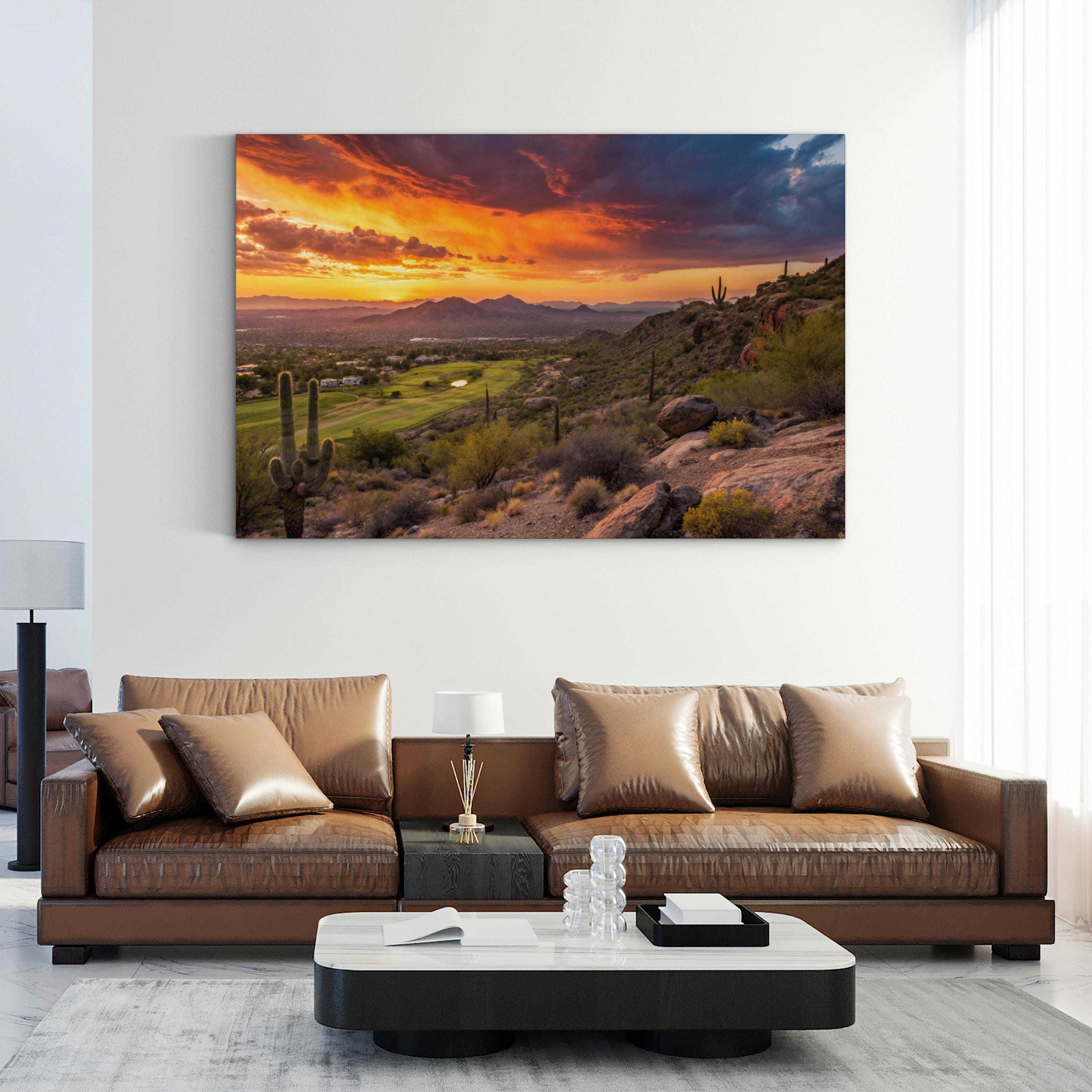 Scottsdale Desert Sunset – Vintage Photography Wall Art | Southwestern Canvas Print