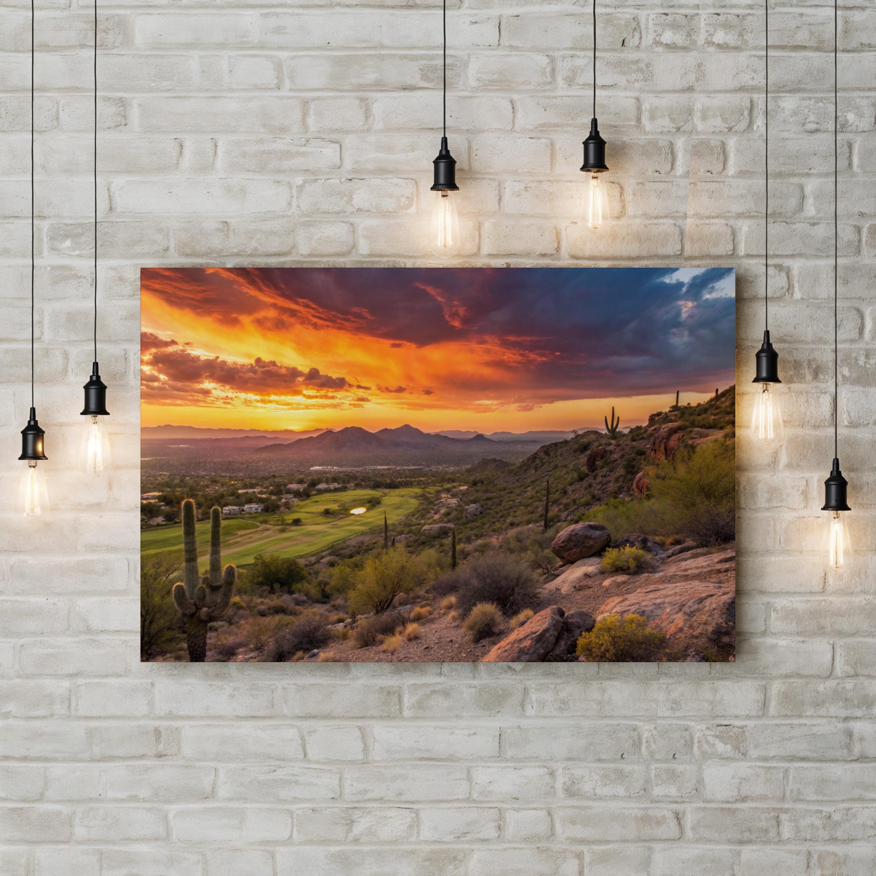 Scottsdale Desert Sunset – Vintage Photography Wall Art | Southwestern Canvas Print