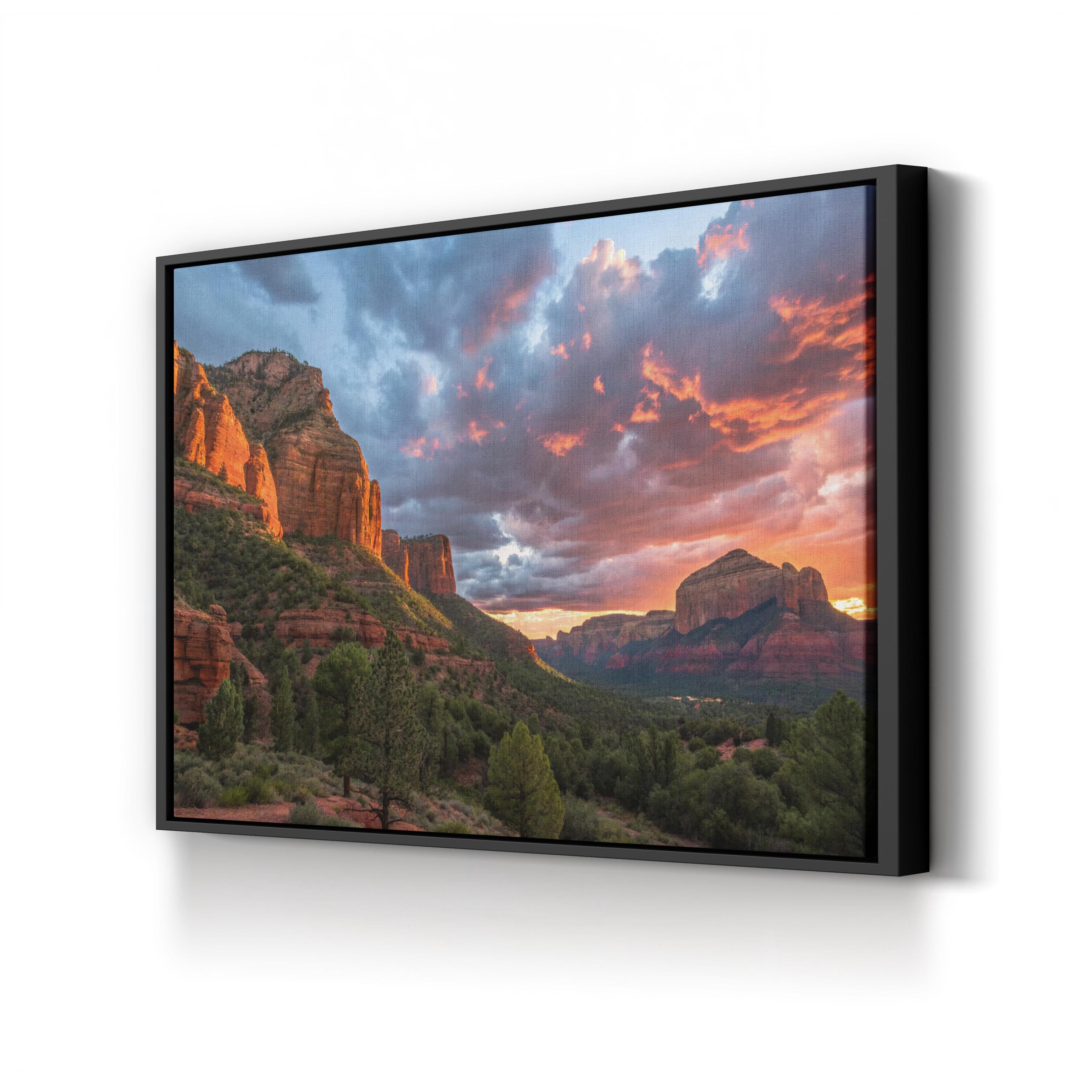 Sedona Sunset Red Rock – Vintage Photography Wall Art | Desert Landscape Canvas Print