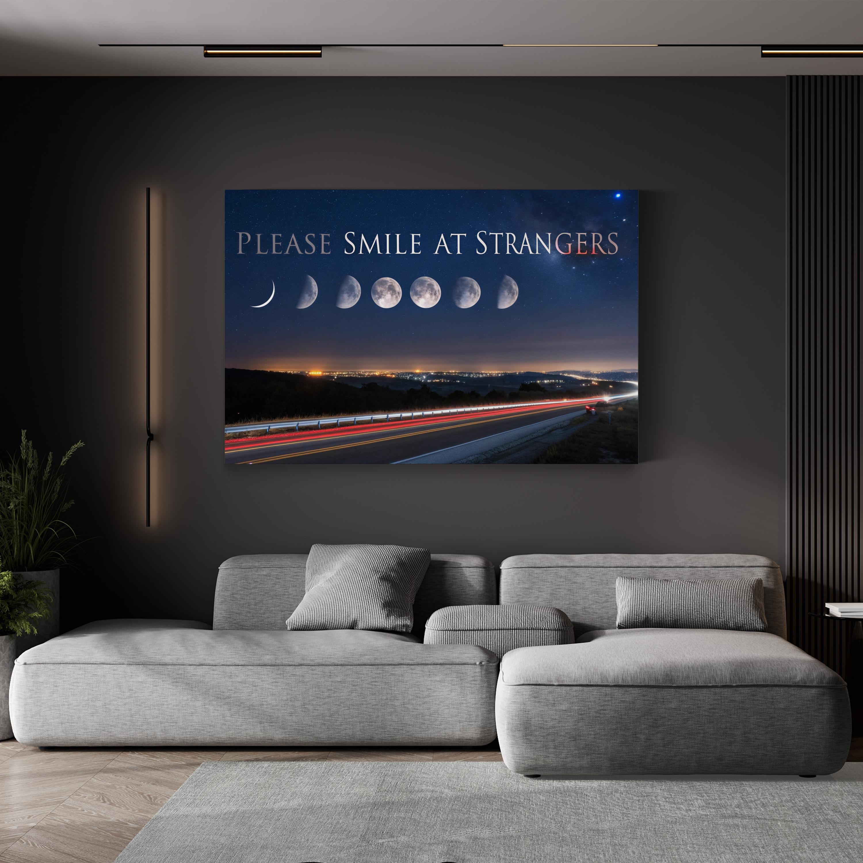 Moon Phases Celestial Quote – Vintage Photography Wall Art | Twilight Canvas Print