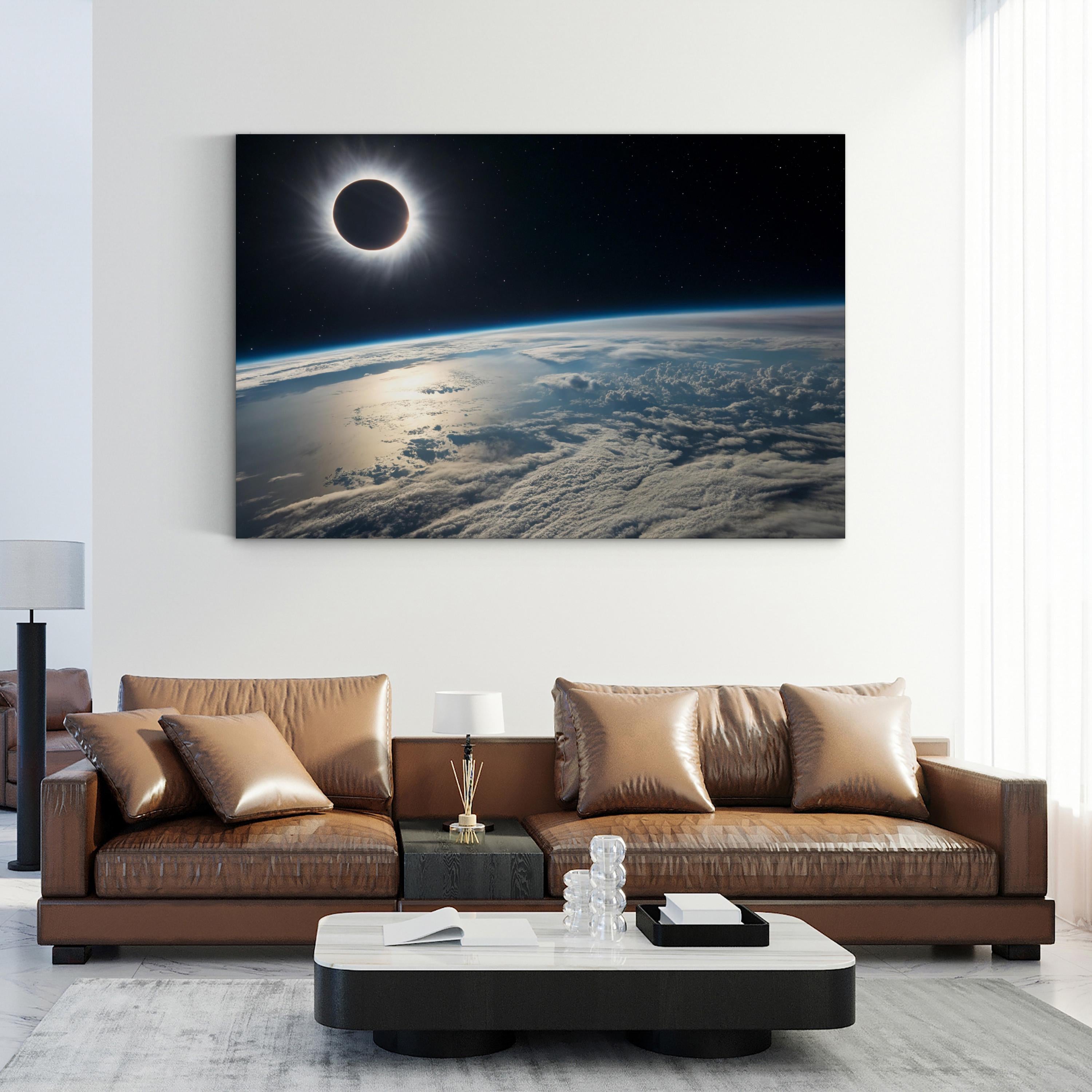 Solar Eclipse Cosmic – Period Illustration Wall Art | Space Astronomy Canvas Print
