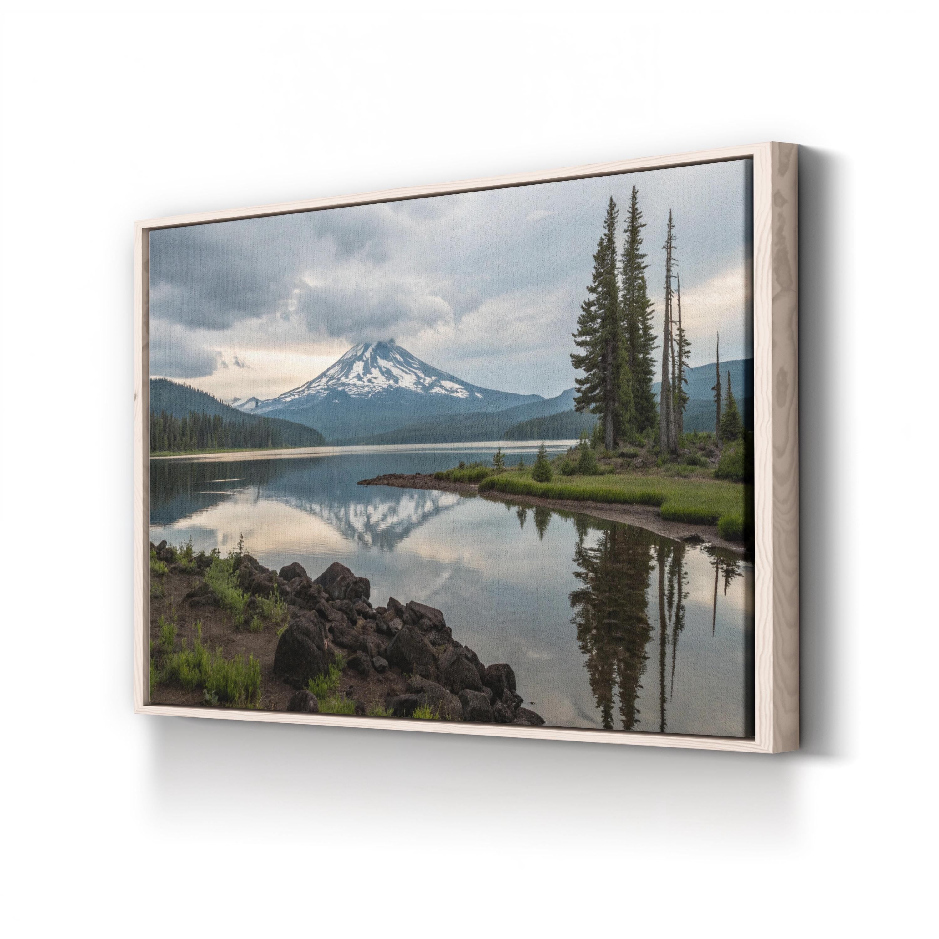 South Sister Mountain Wall Art | Oregon Cascade Range Framed Alpine Landscape Canvas Print