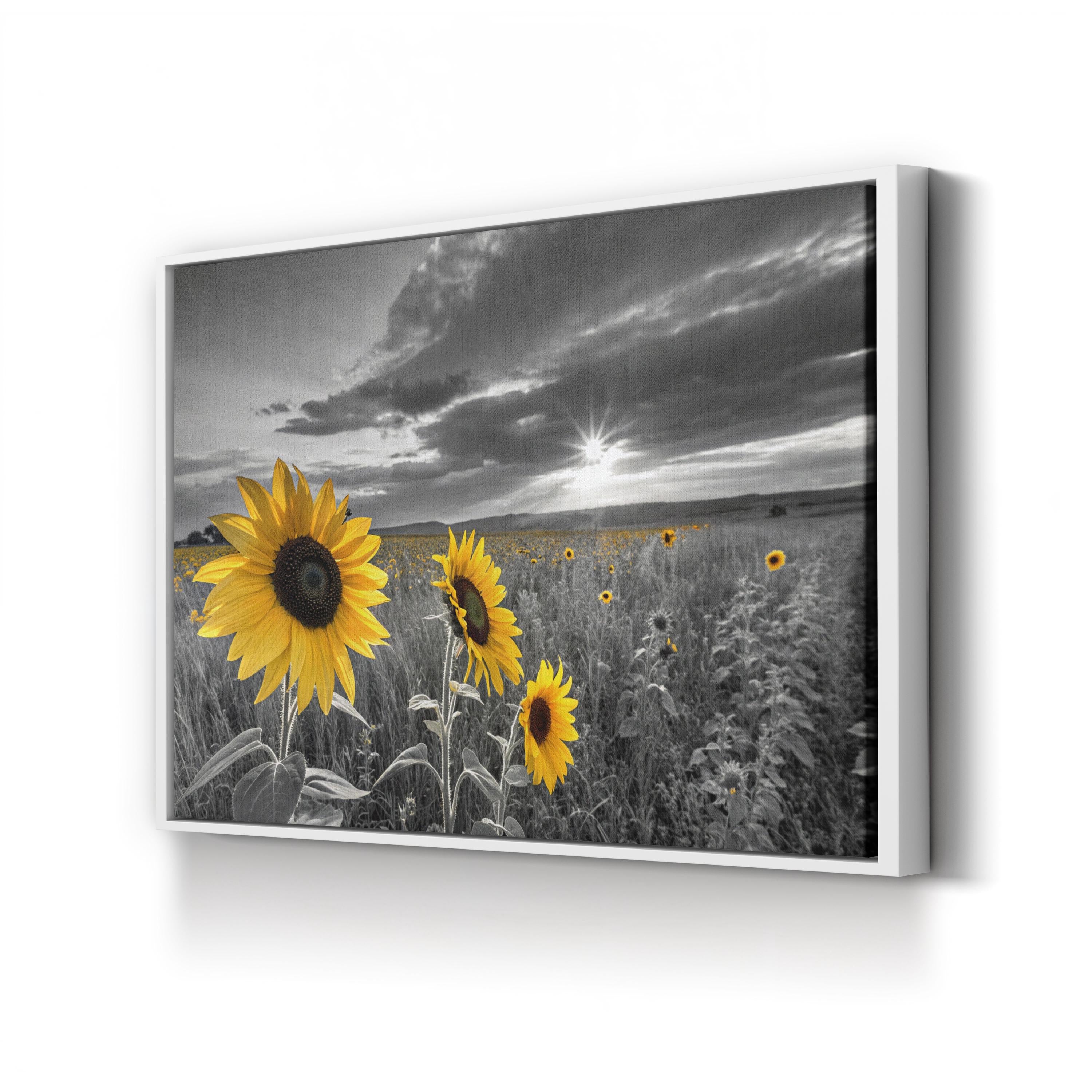 Sunflower Color Pop – Period Illustration Wall Art | Dramatic Sky Canvas Print