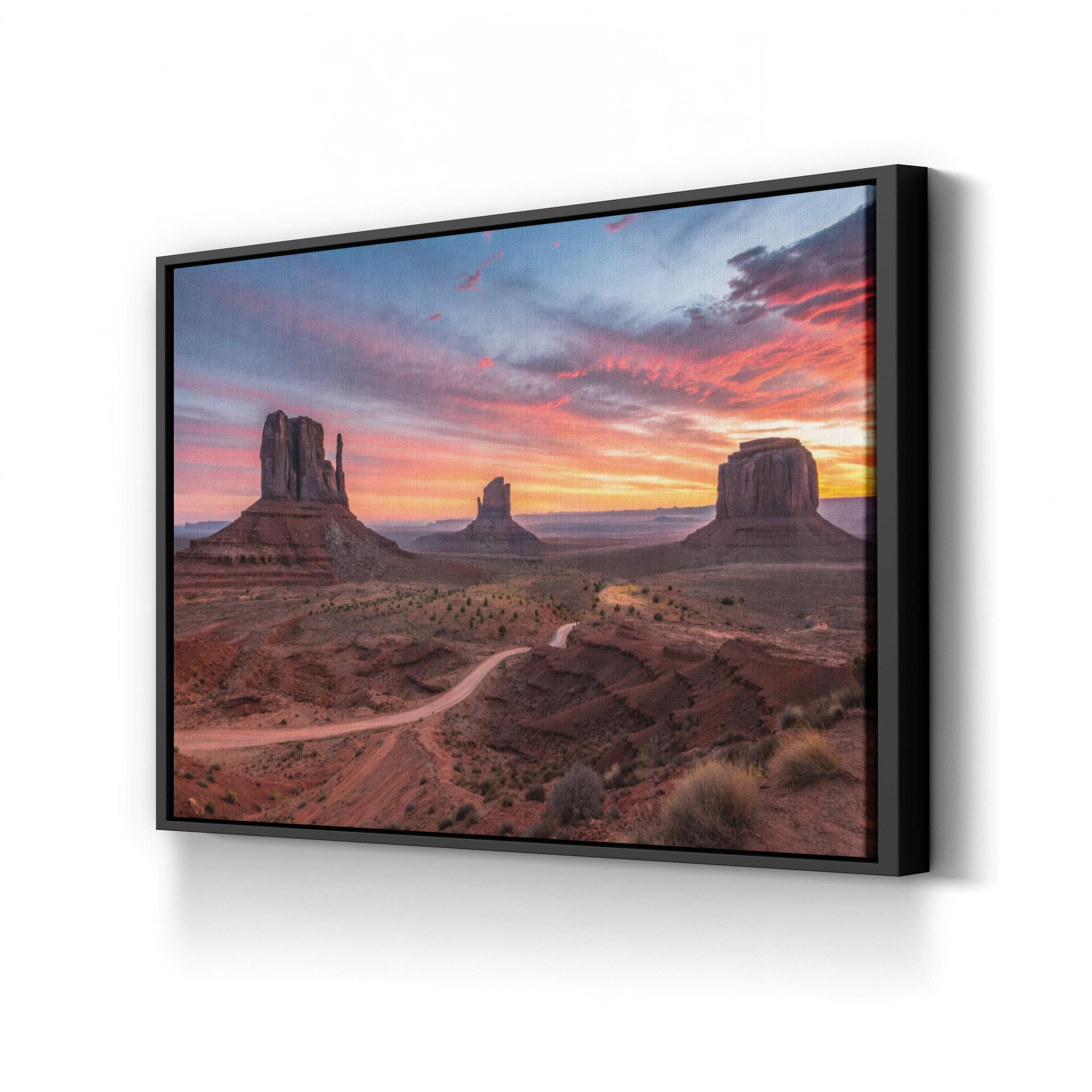 Monument Valley Sunset – Vintage Photography Wall Art | Desert Landscape Canvas Print