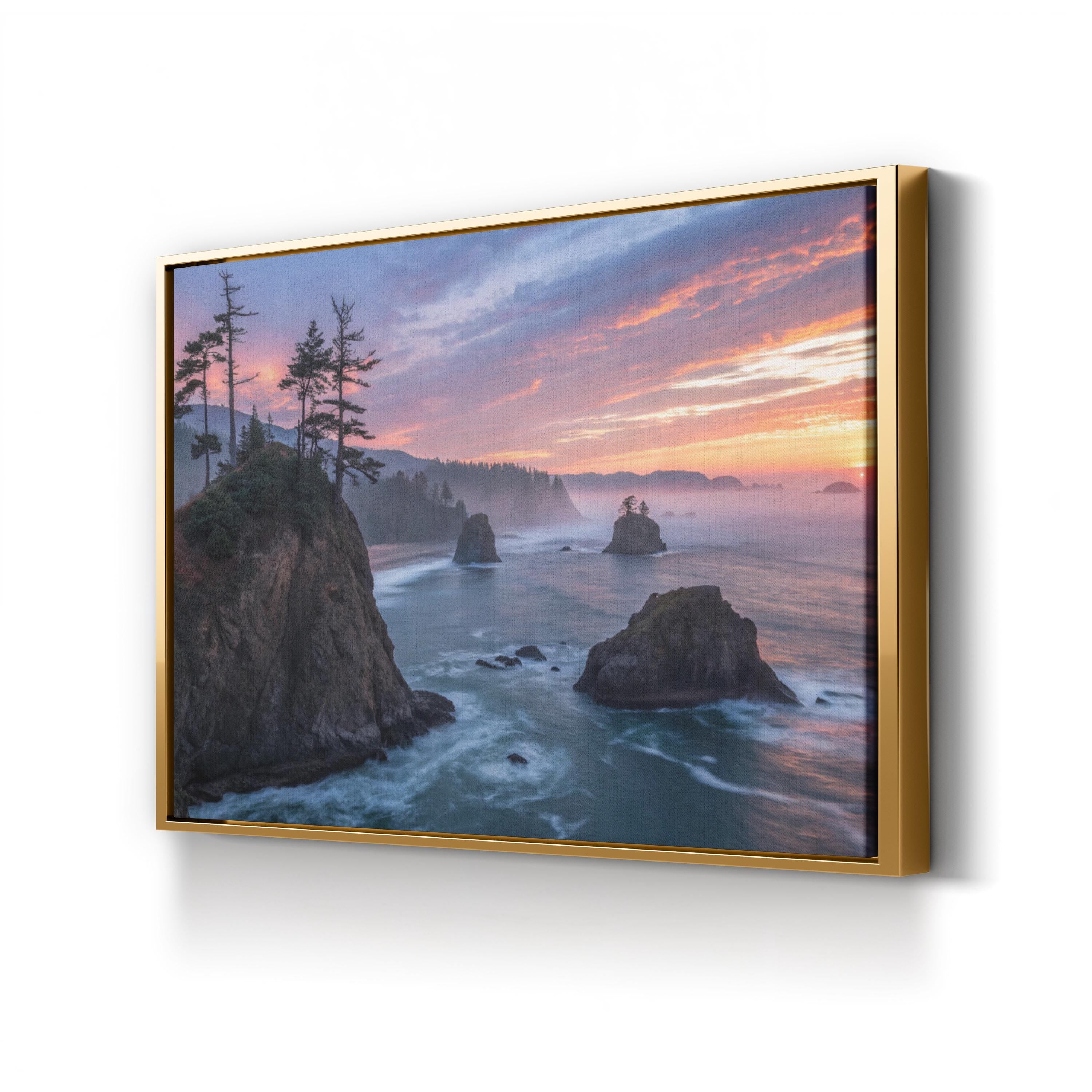 Cannon Beach Sea Stacks Sunset, Haystack Rock, Oregon Coast Photography