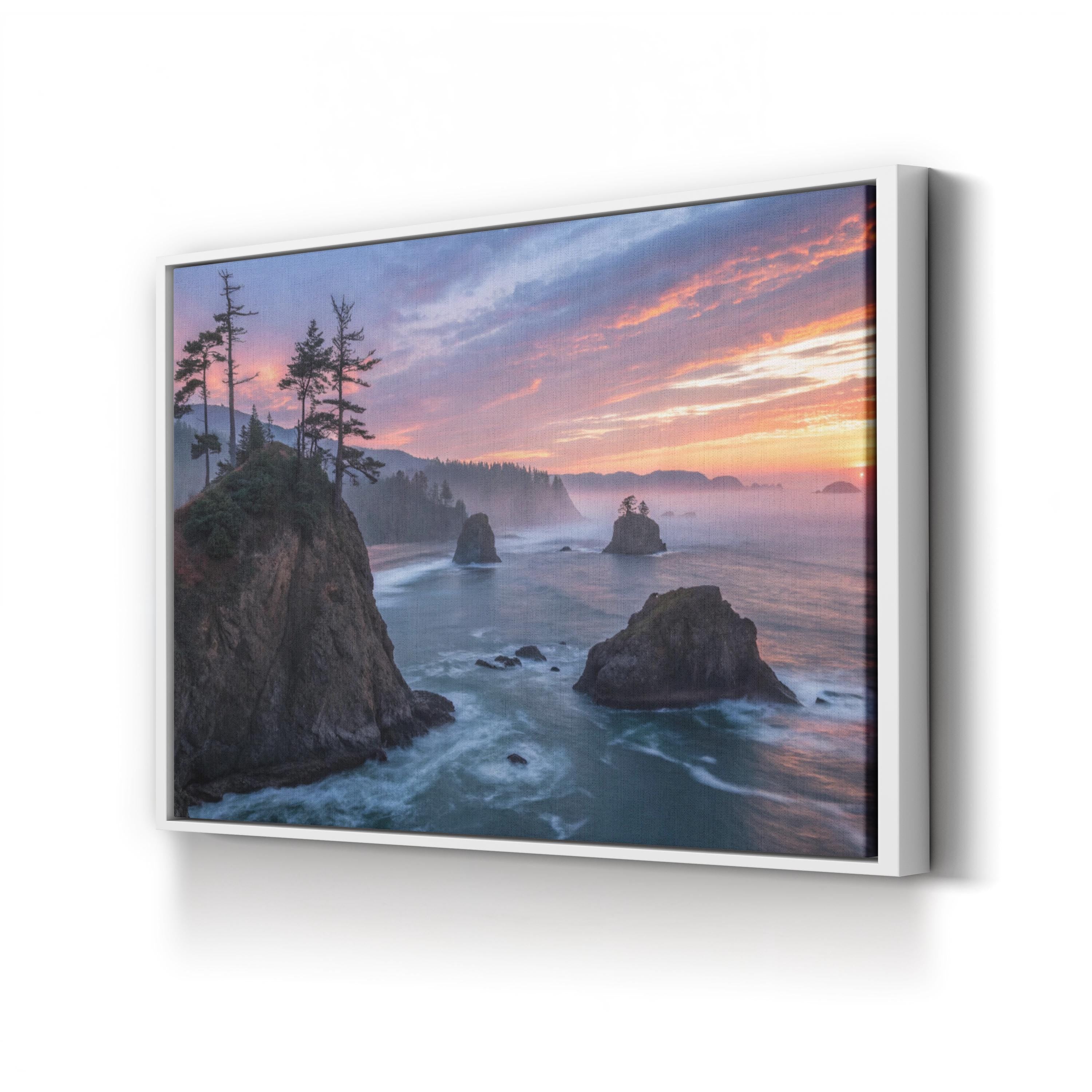Cannon Beach Sea Stacks Sunset, Haystack Rock, Oregon Coast Photography