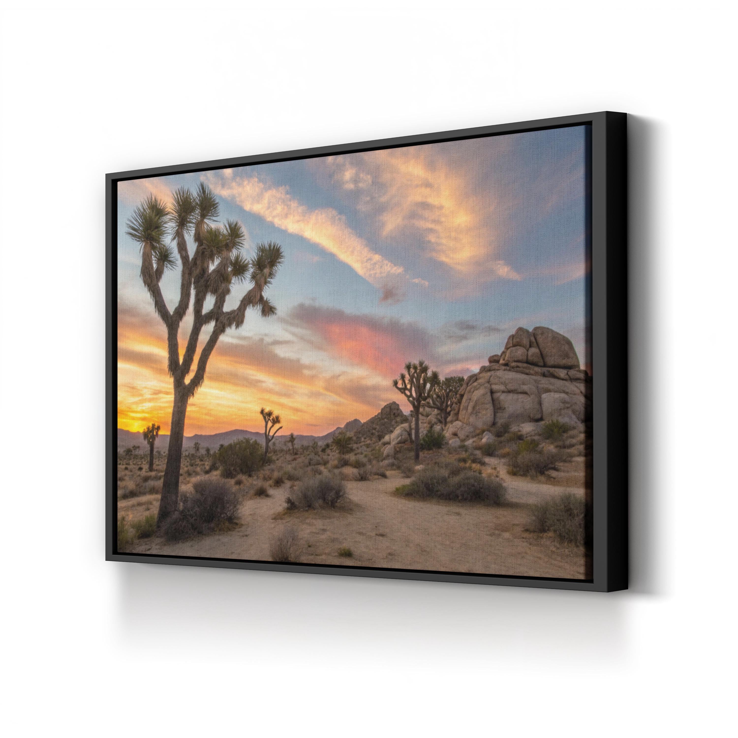 Joshua Tree Desert Sunset – Vintage Photography Wall Art | Landscape Canvas Print