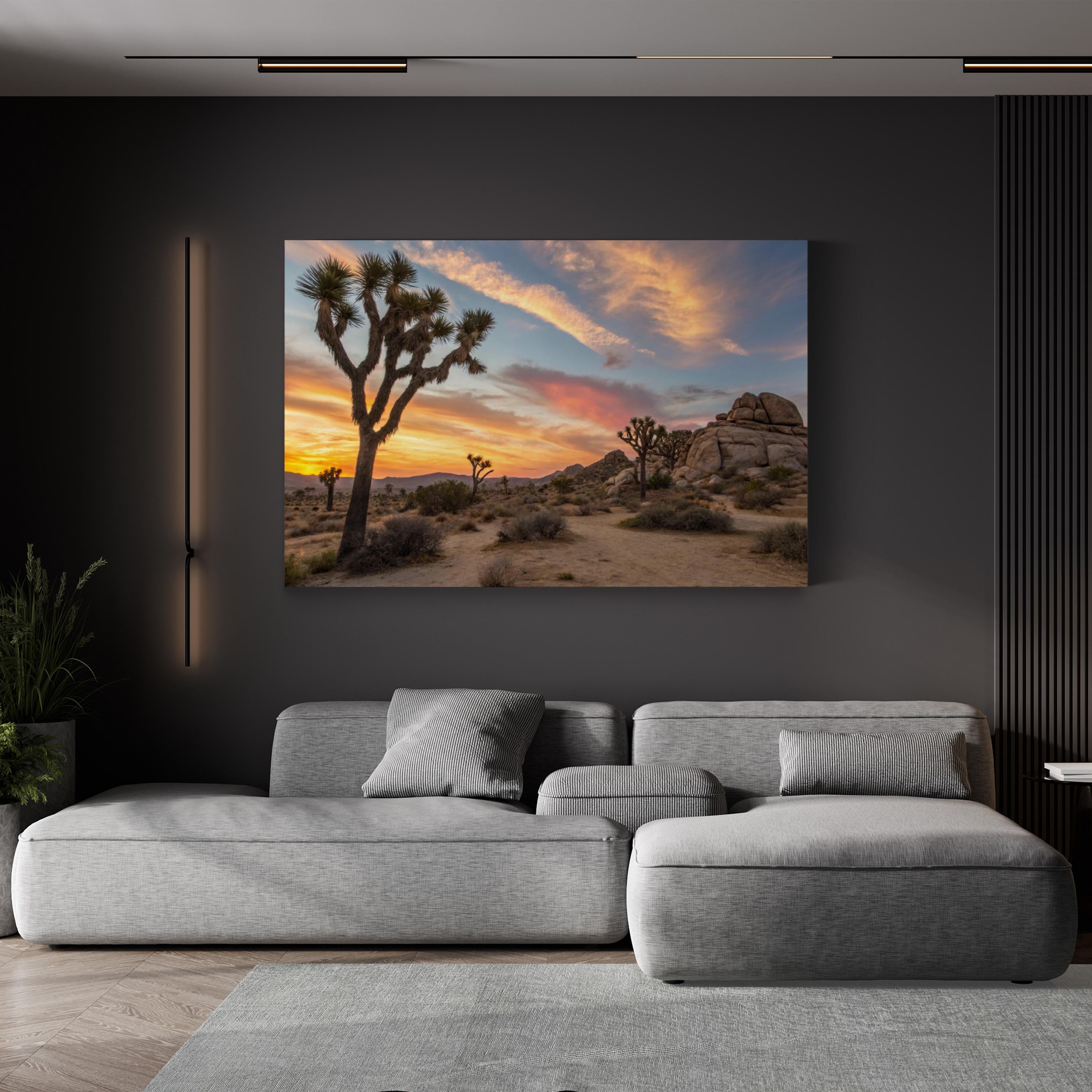 Joshua Tree Desert Sunset – Vintage Photography Wall Art | Landscape Canvas Print