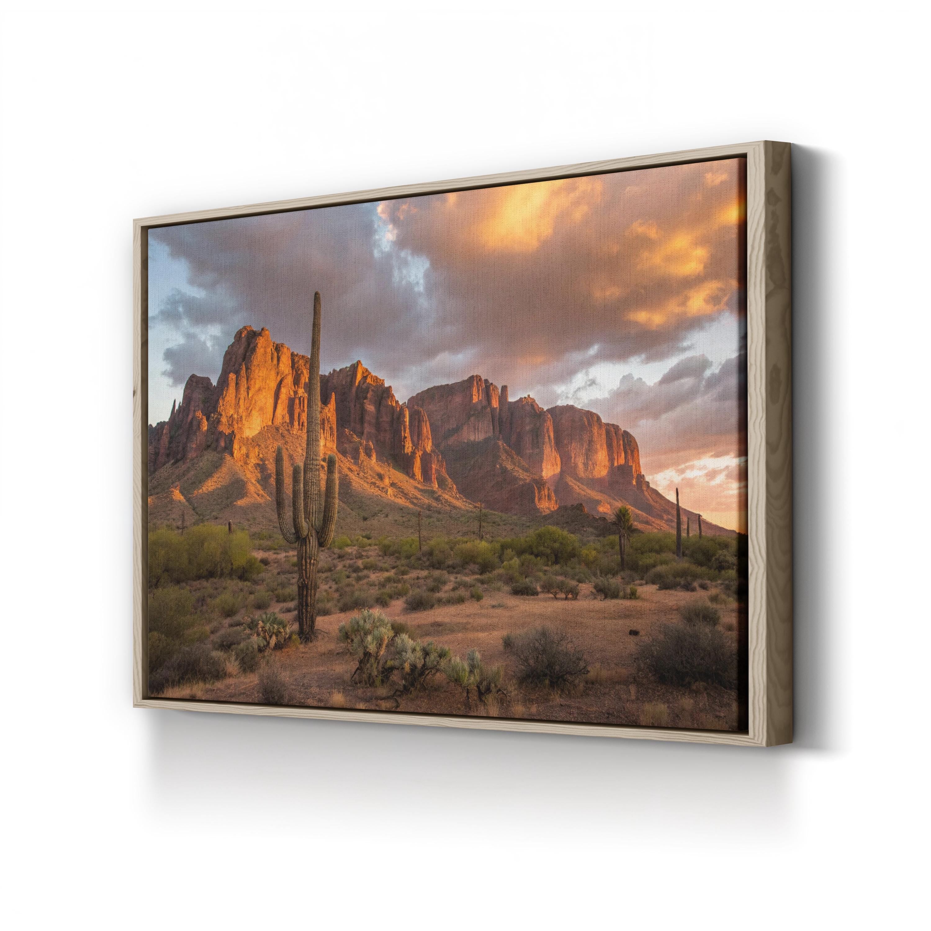 Superstition Mountains Sunset Wall Art | Desert Landscape Canvas Print