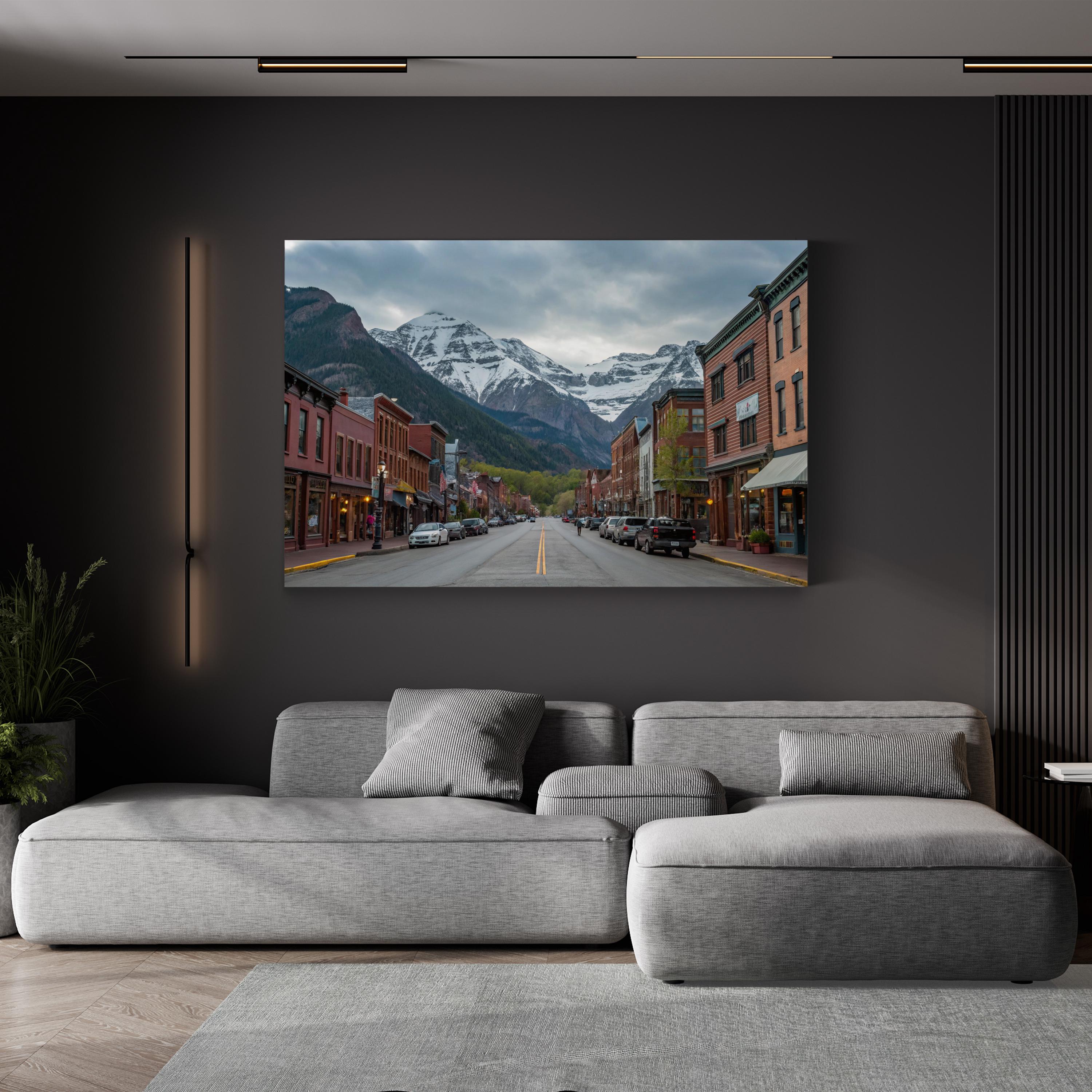 Telluride Colorado Mountain Town – Vintage Photography Wall Art | Snowy Landscape Canvas Print