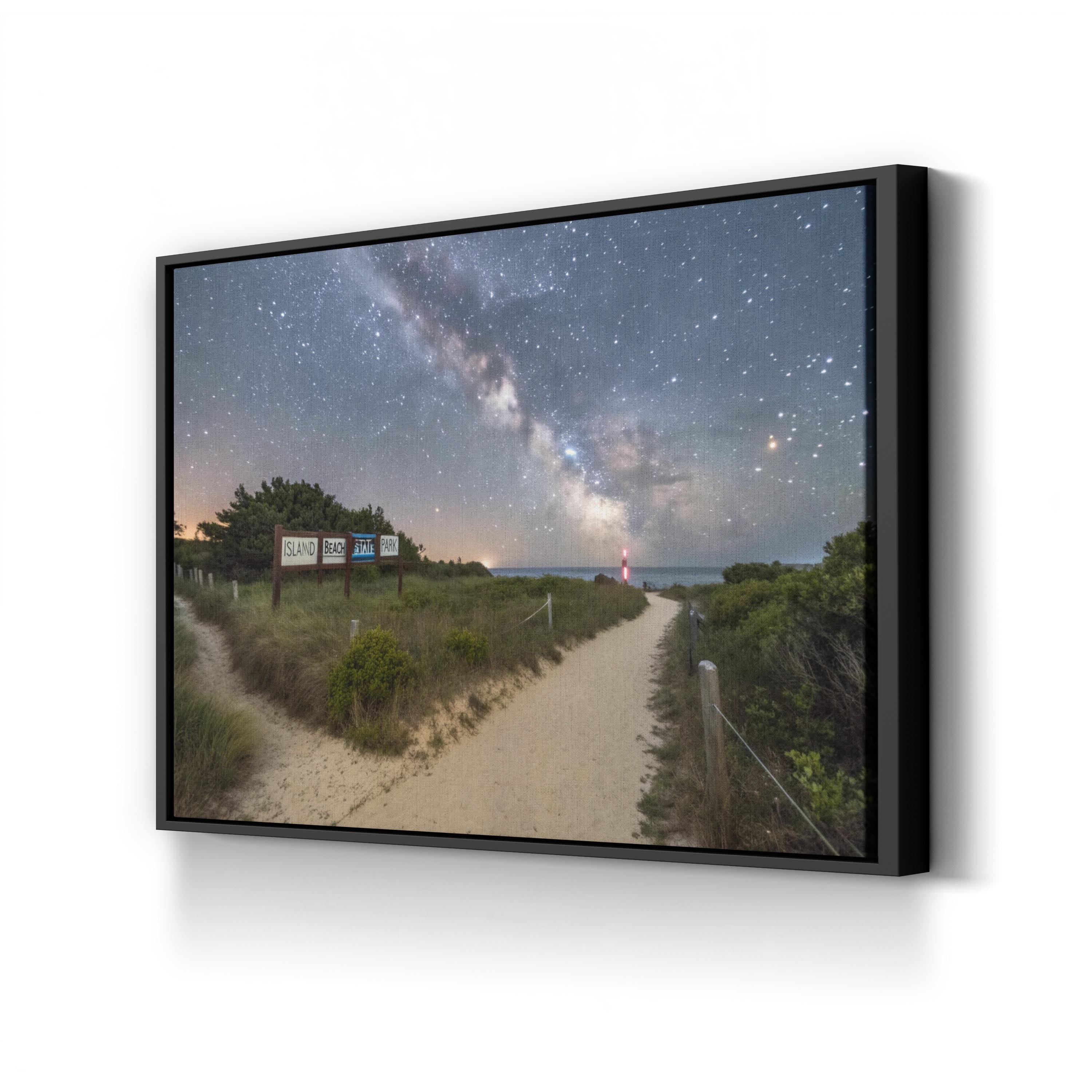 Starry Night Beach Path – Vintage Photography Wall Art | Coastal Canvas Print