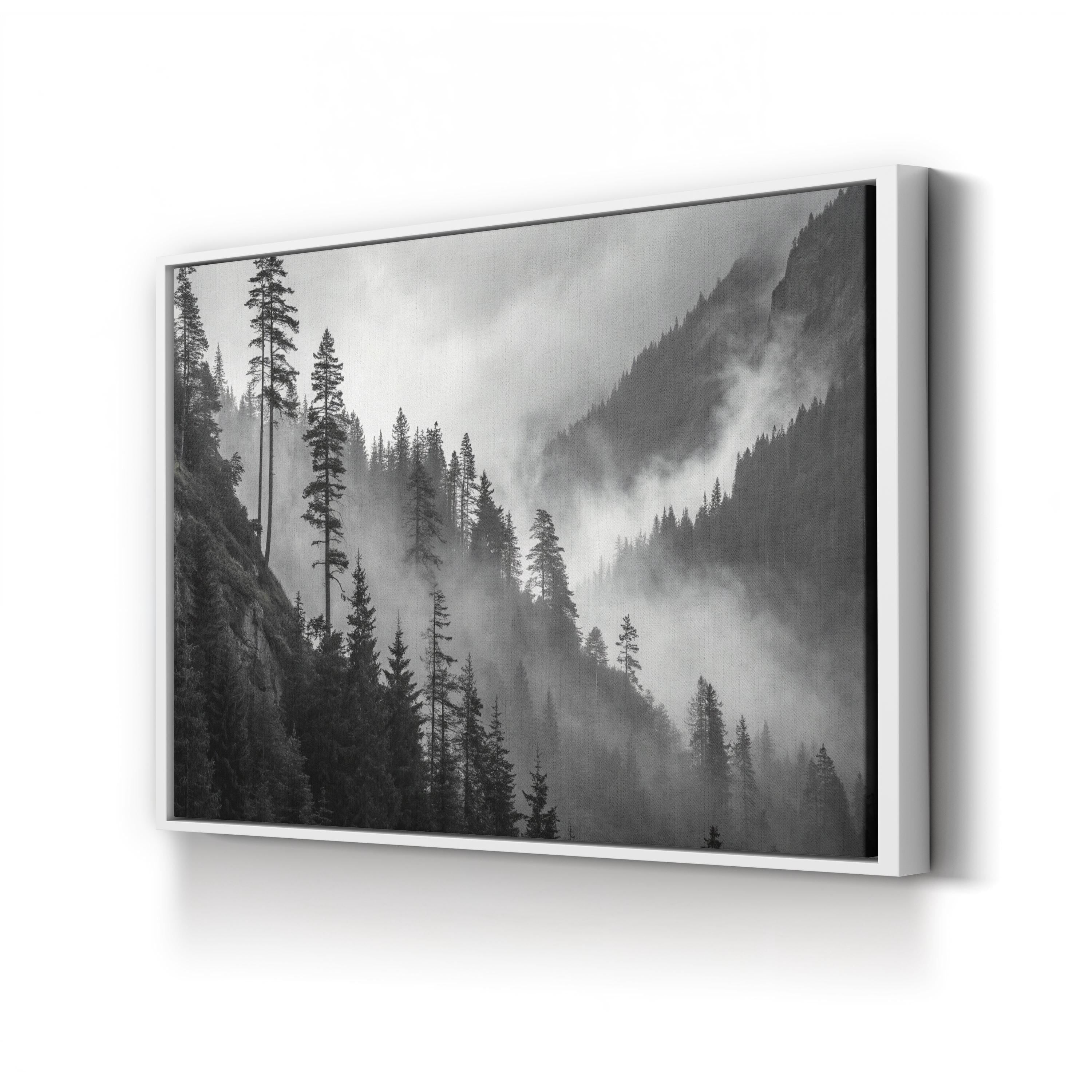 Misty Mountain Forest – Vintage Photography Wall Art | Alpine Landscape Canvas Print