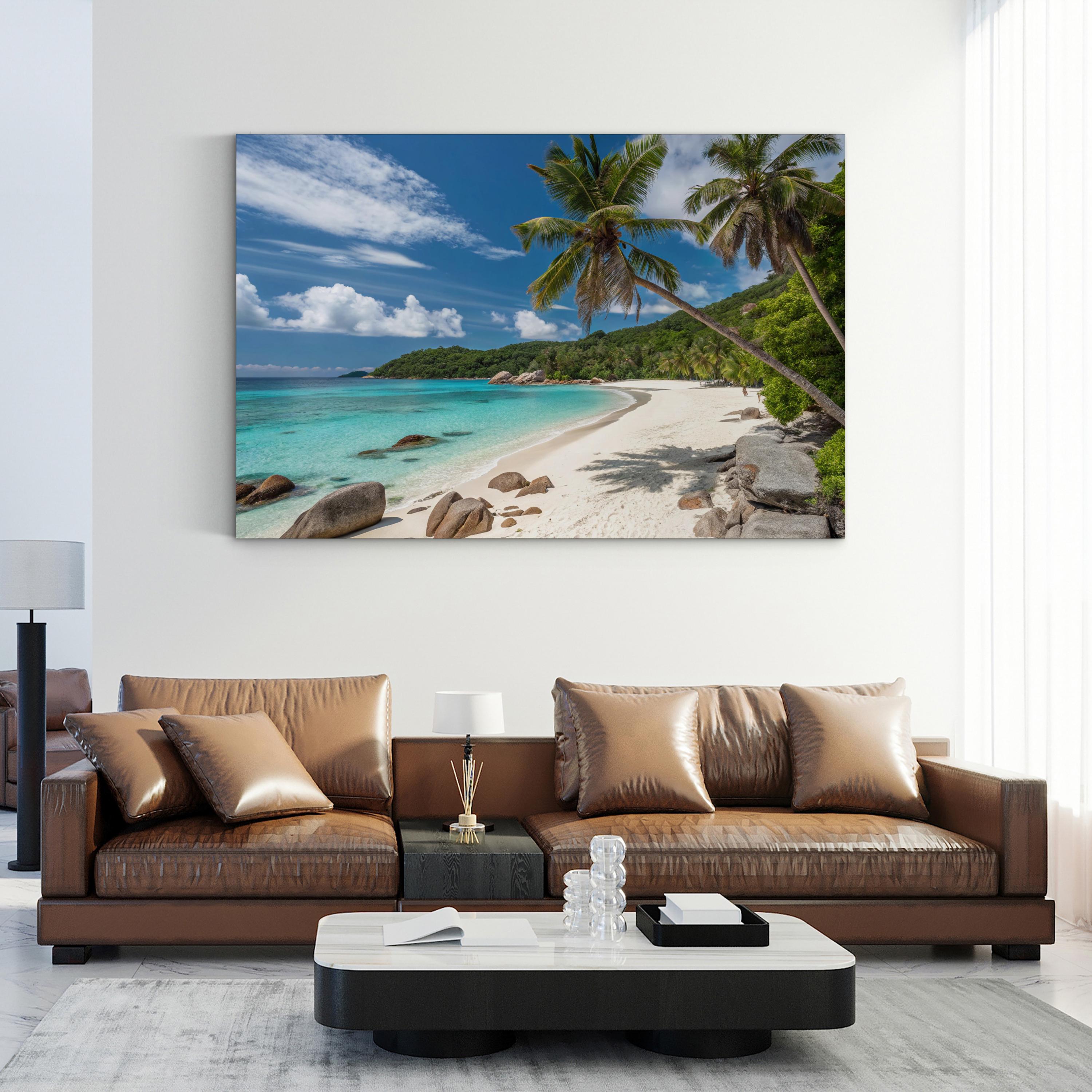 Tropical Beach, Caribbean Coast — Ocean Landscape Canvas Wall Art