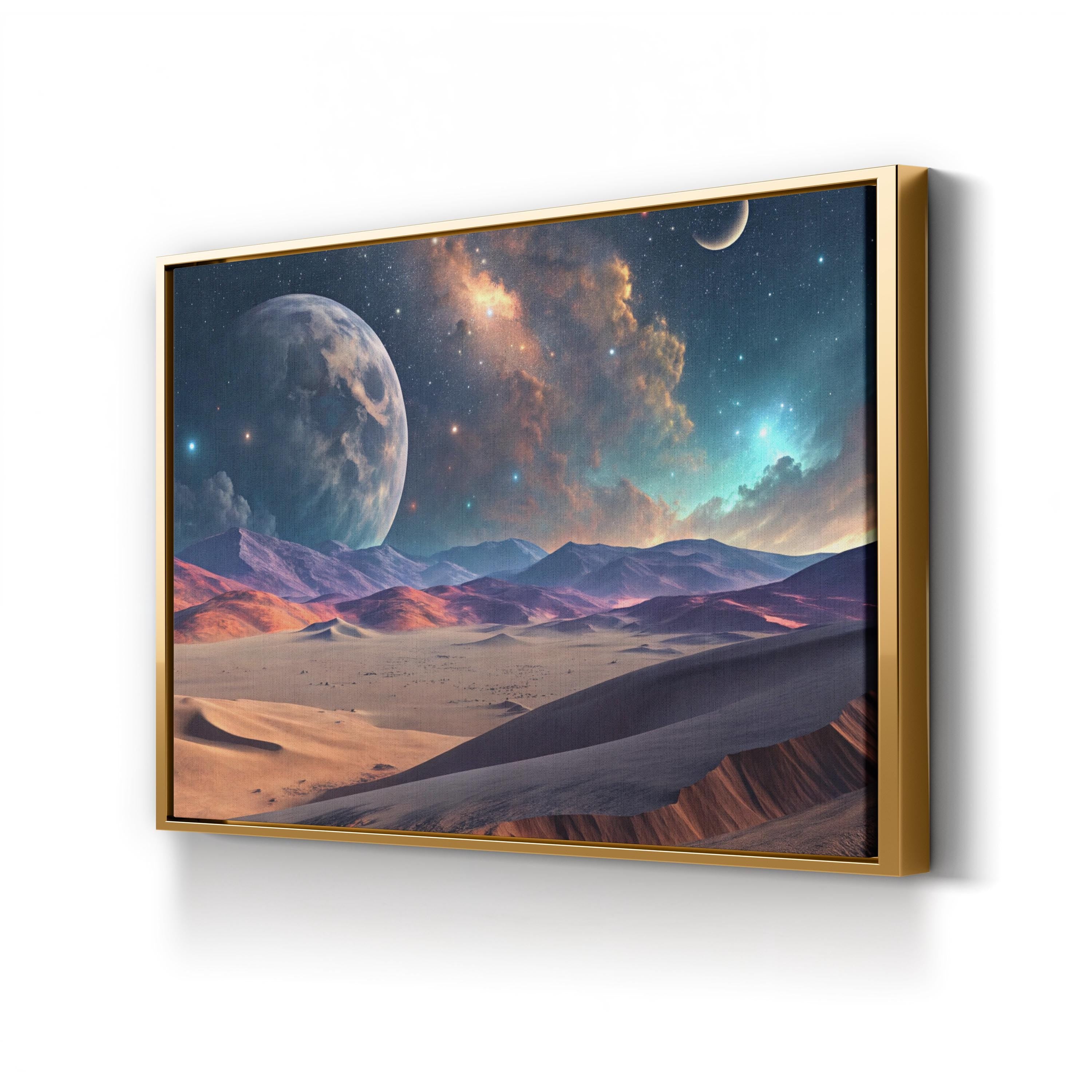 Volcano Planet – Period Illustration Wall Art | Sci-Fi Alien Landscape Canvas Print