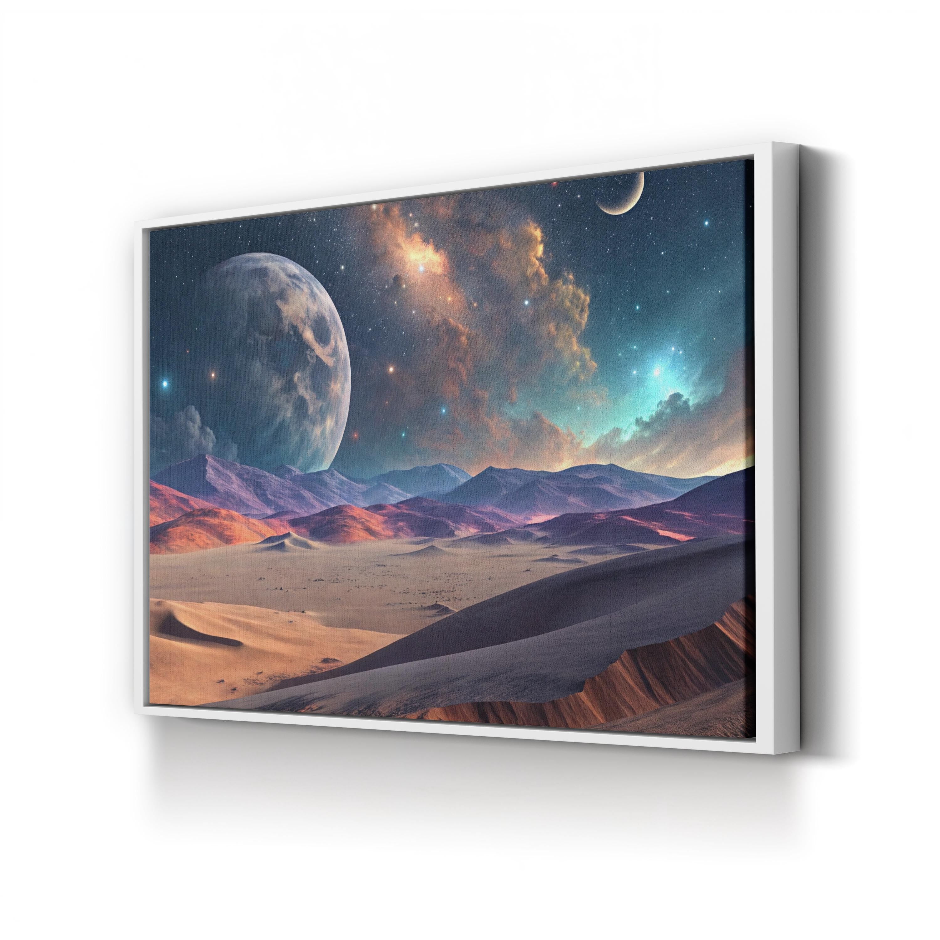 Volcano Planet – Period Illustration Wall Art | Sci-Fi Alien Landscape Canvas Print