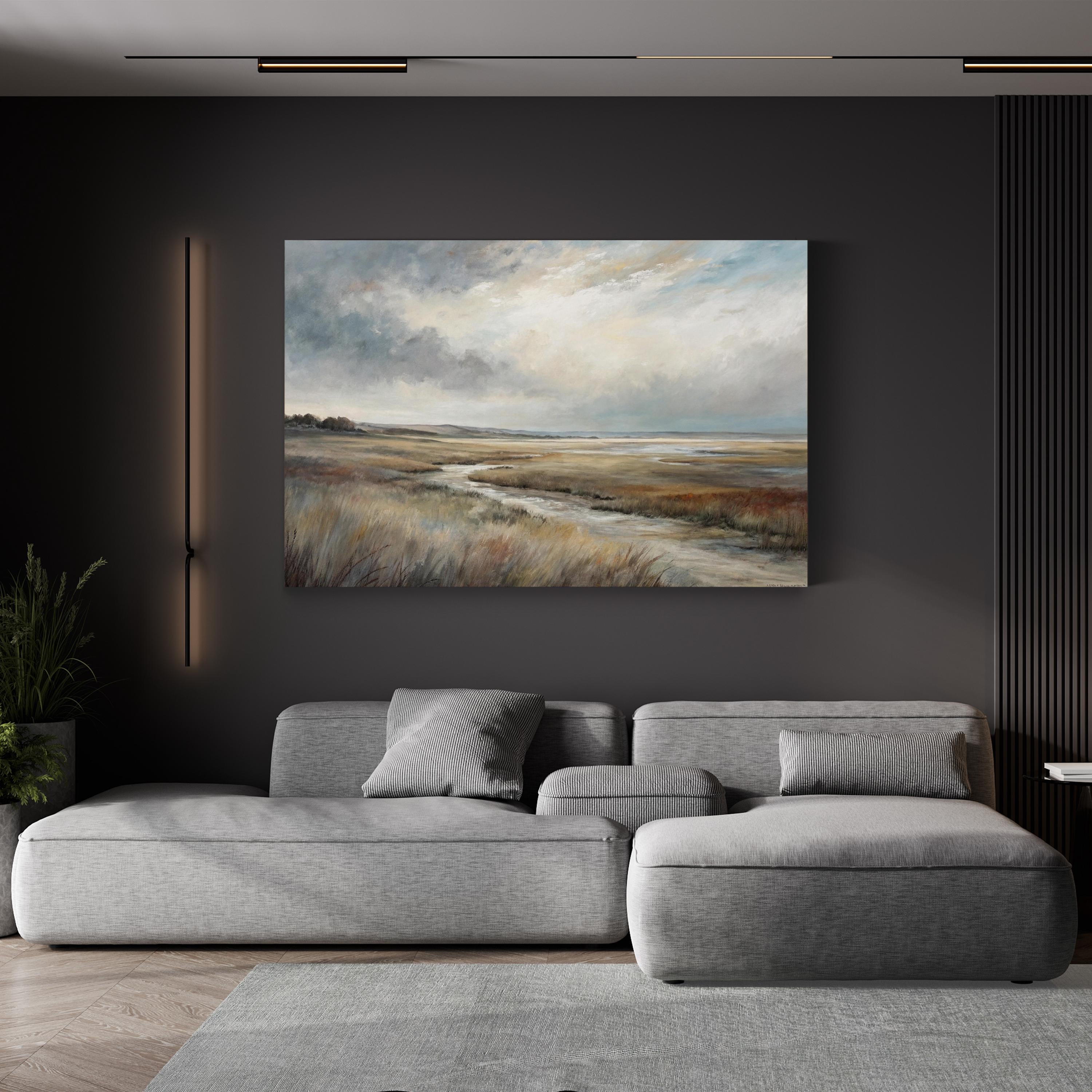Abstract Nature Horizon – Period Illustration Wall Art | Modern Scenic Canvas Print