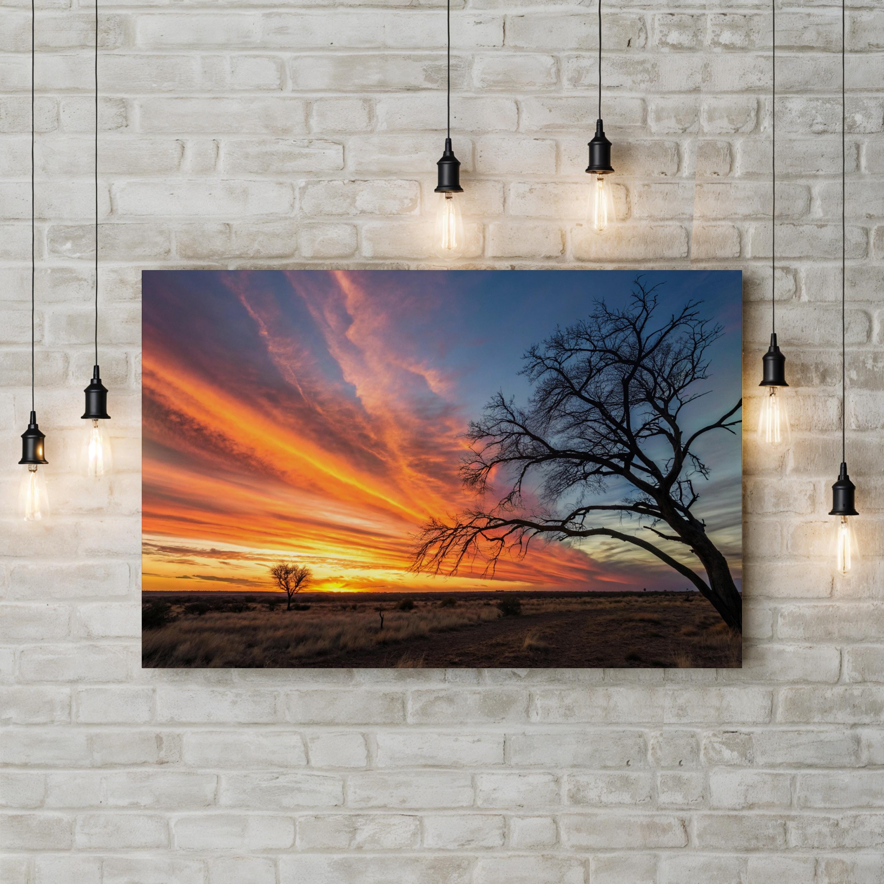 West Texas Desert Sunset – Vintage Photography Wall Art | Desert Mountain Canvas Print