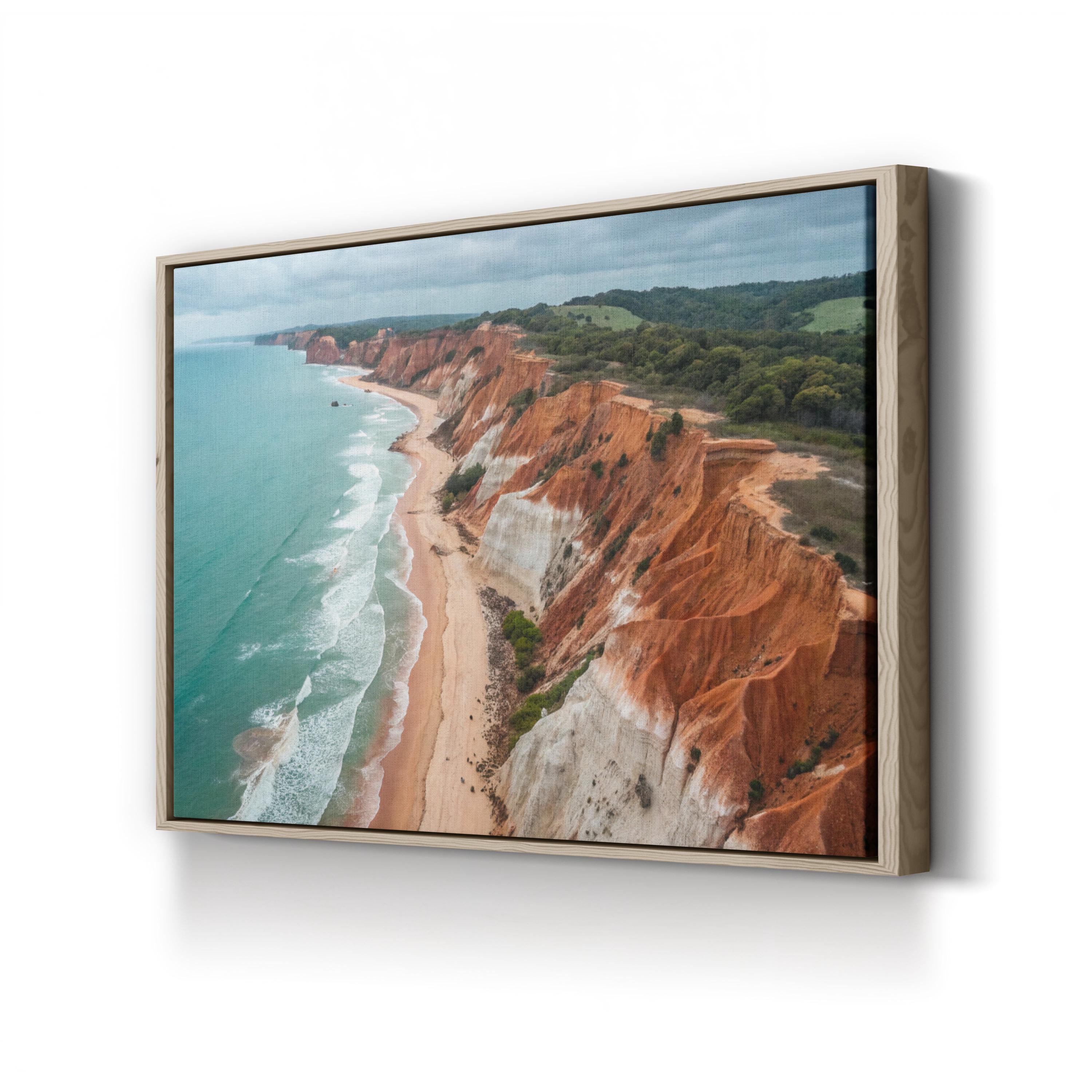 Praia da Falésia Coastal Canvas Print — Algarve Portugal Red Cliffs Ocean Landscape Art