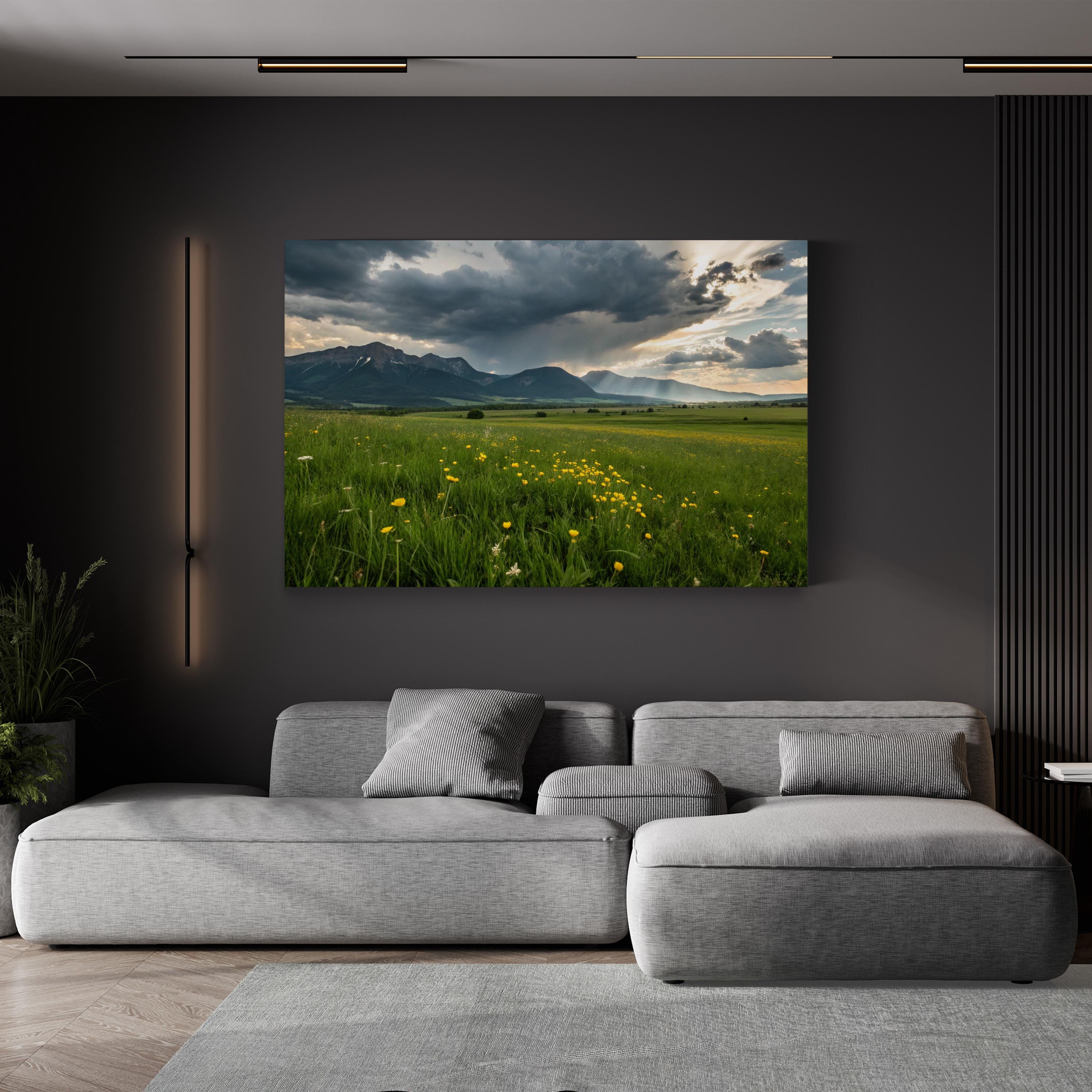 Wildflower Spring Meadow – Vintage Photography Wall Art | Floral Landscape Canvas Print