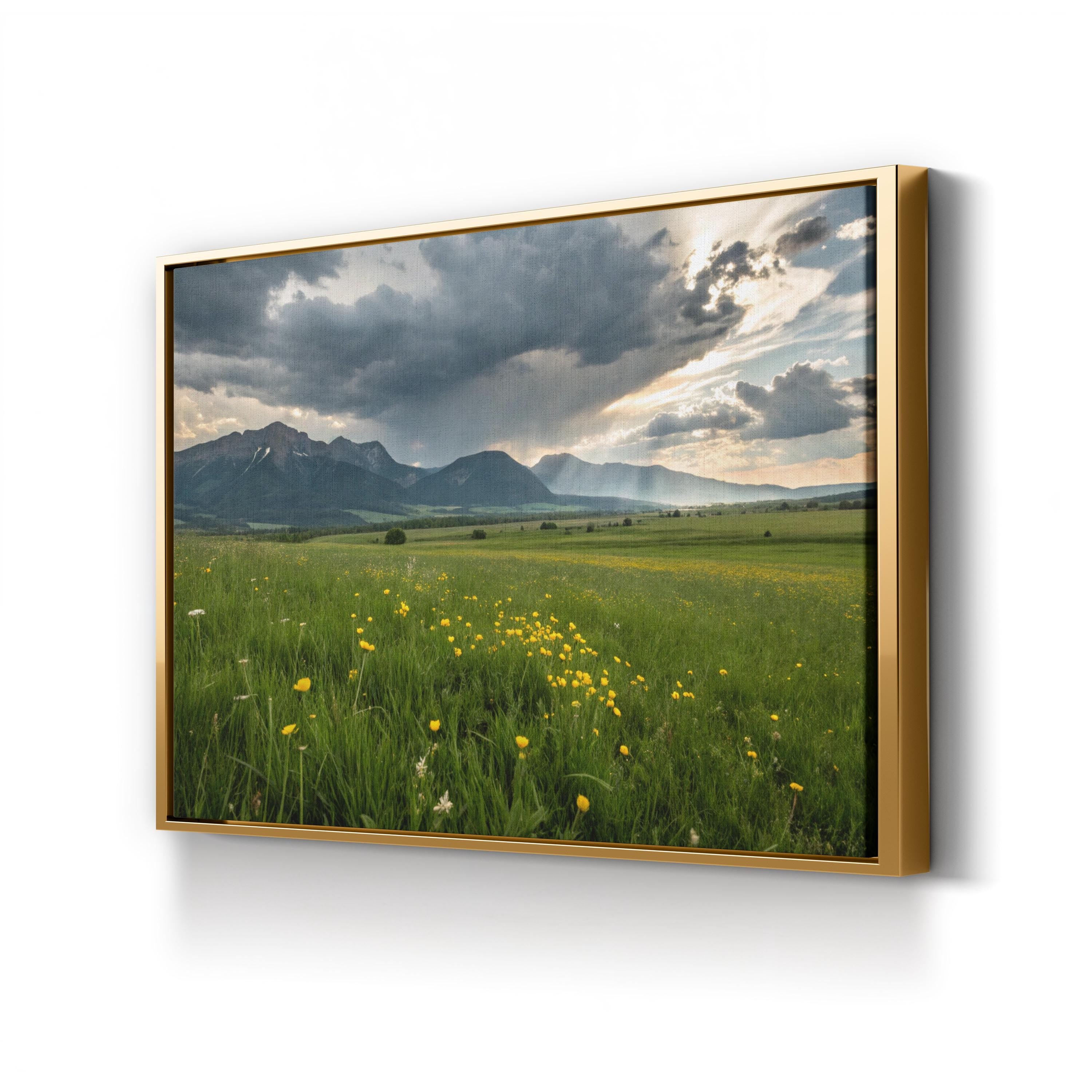 Wildflower Spring Meadow – Vintage Photography Wall Art | Floral Landscape Canvas Print