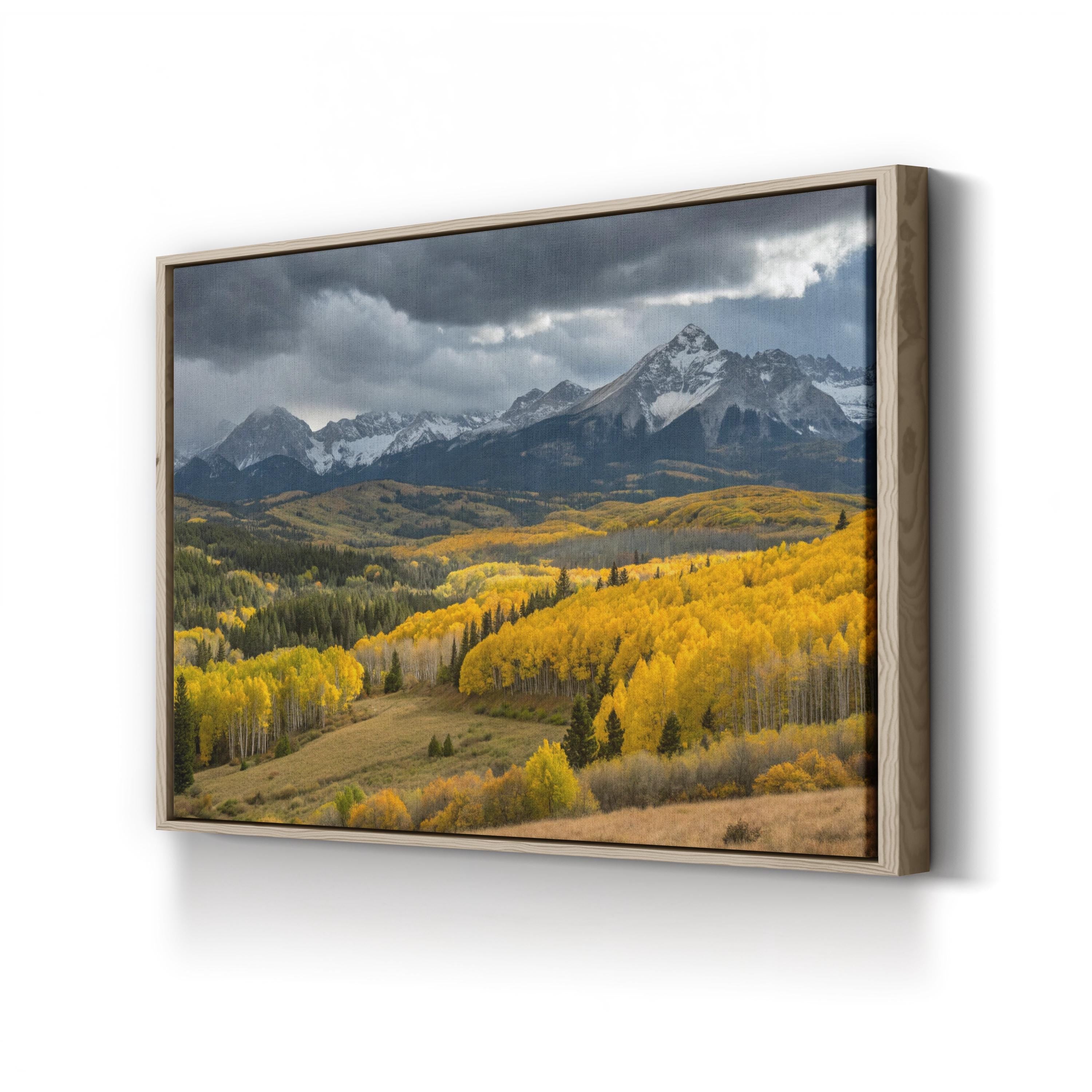 Yellow Autumn Aspen Hills – Vintage Photography Wall Art | Fall Landscape Canvas Print