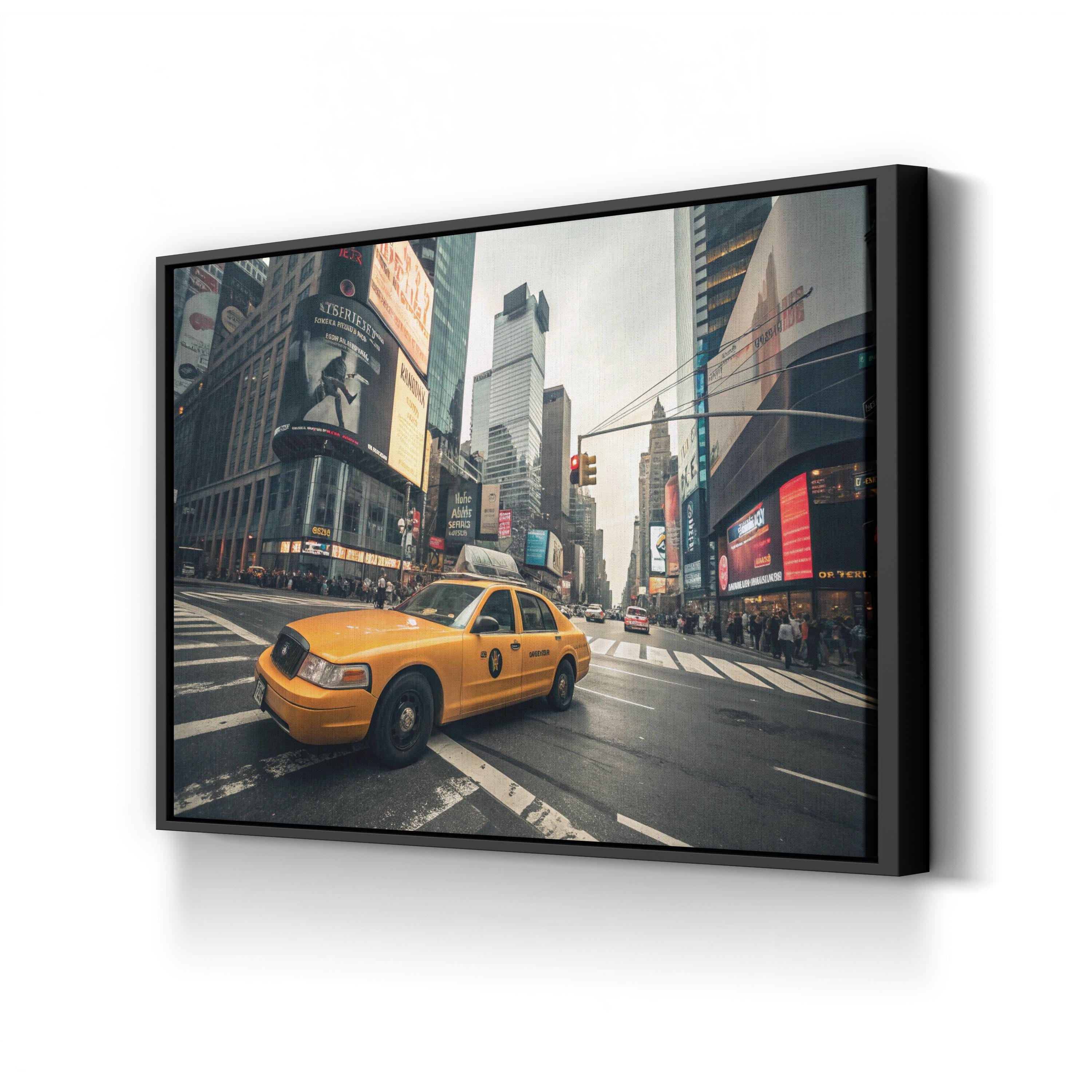 Yellow Cab NYC – Vintage Photography Wall Art | City Street Canvas Print
