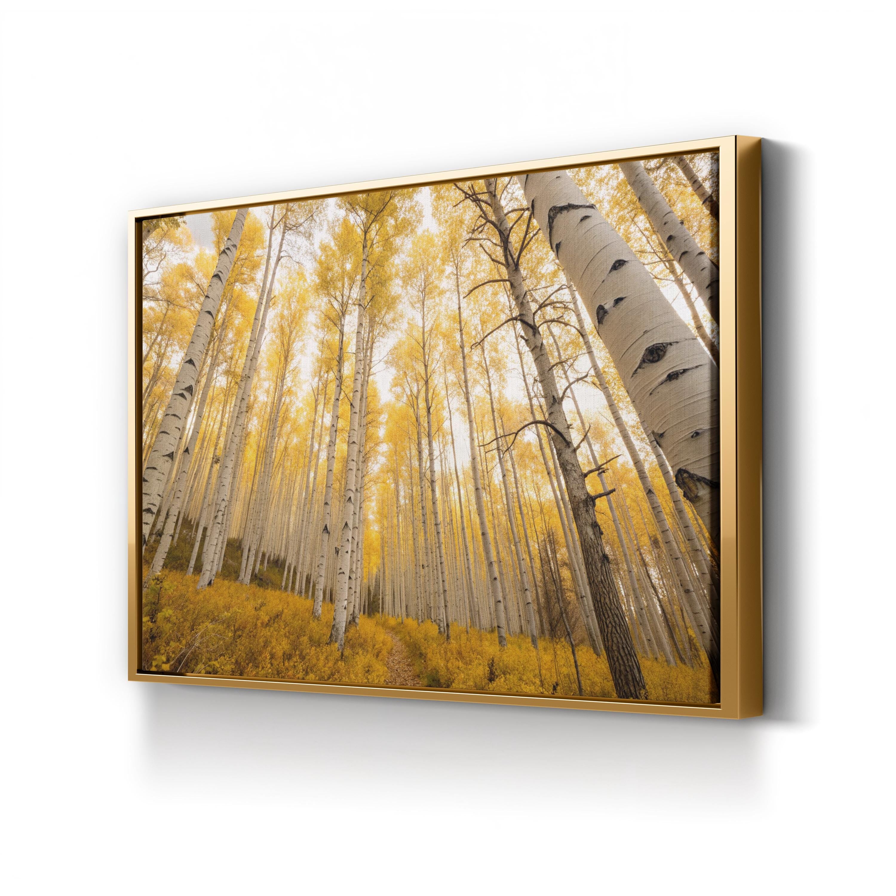 Golden Autumn Forest – Vintage Photography Wall Art | Scenic Fall Landscape Canvas Print