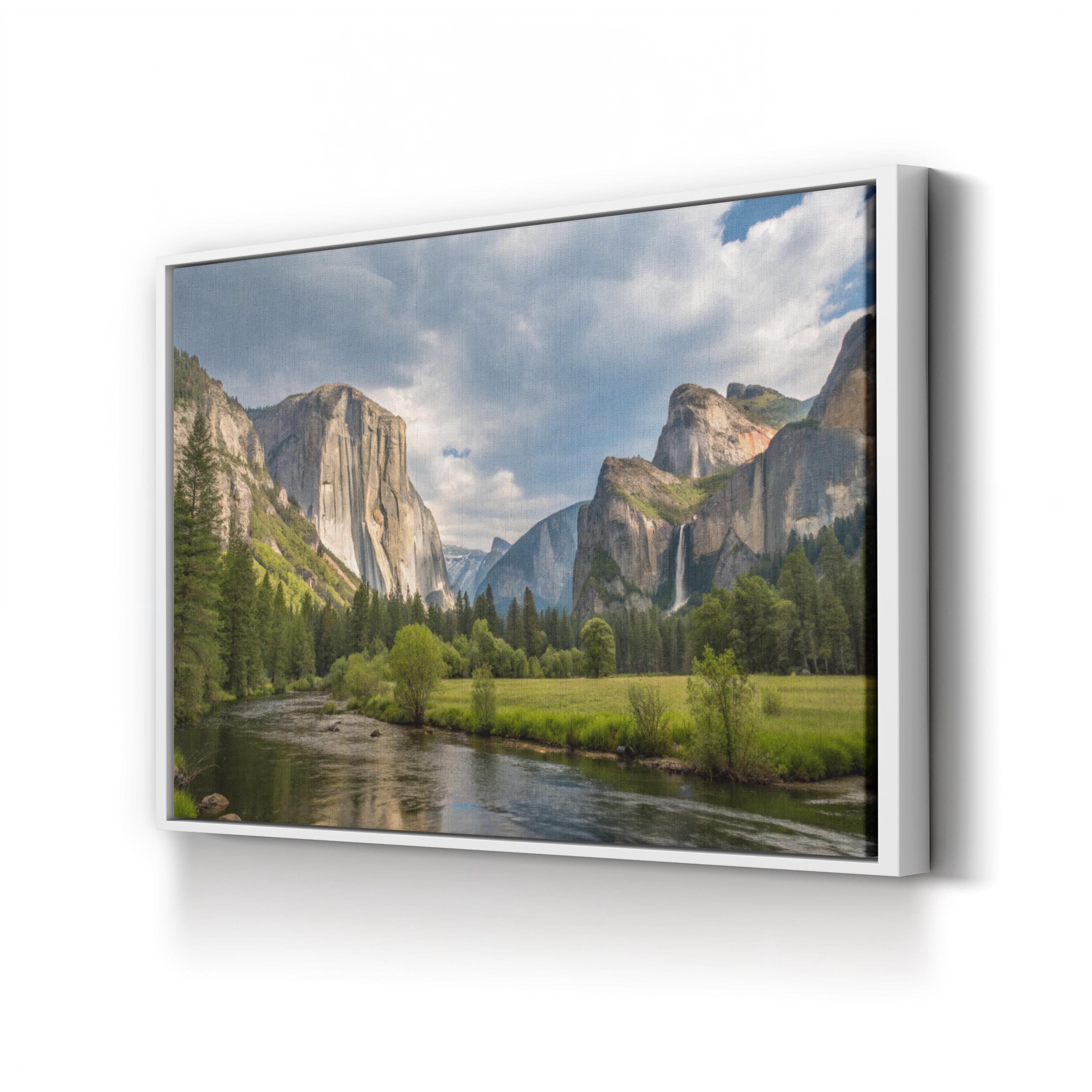 Yosemite Granite Peaks & River – Vintage Photography Wall Art | National Park Canvas Print